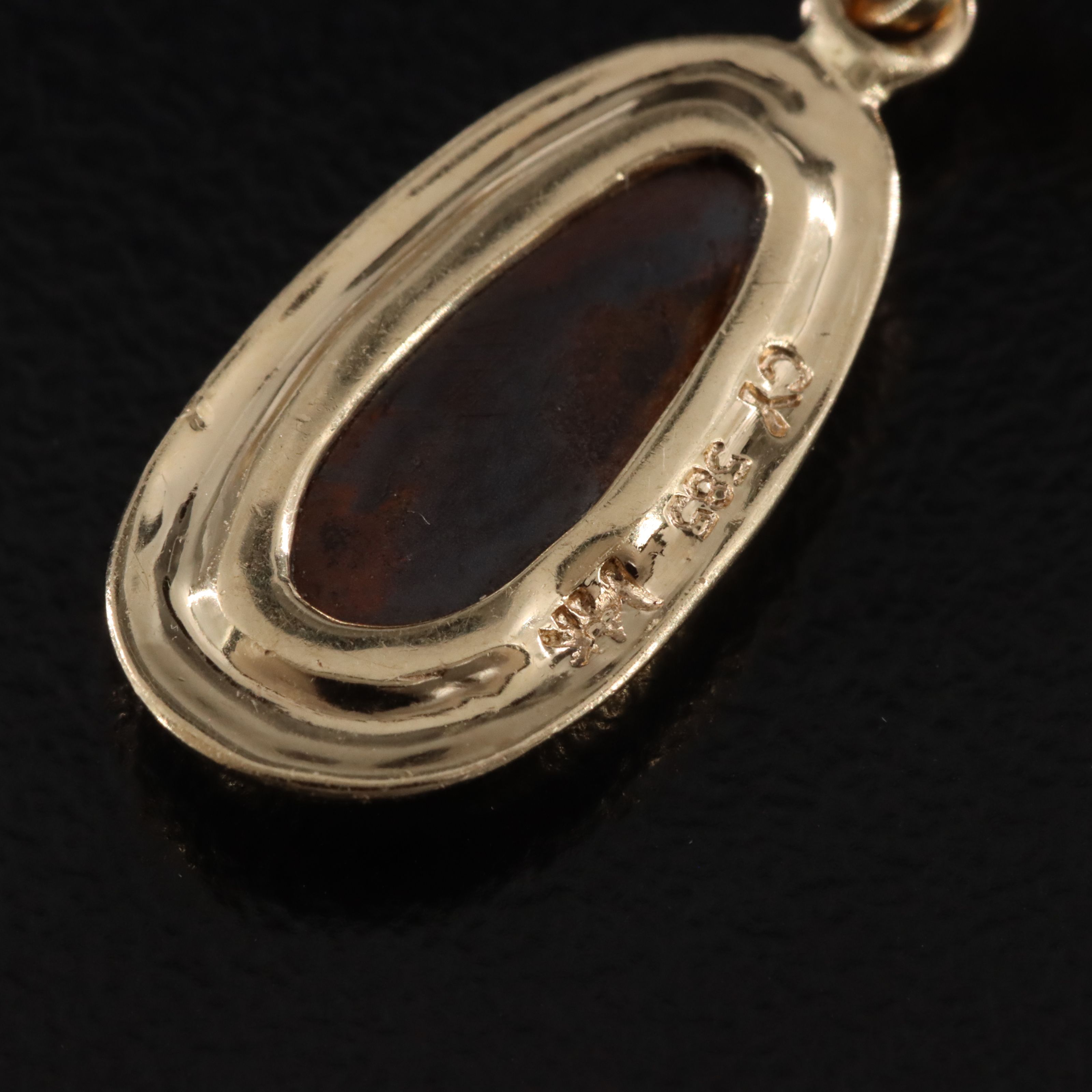 14K Boulder Opal Pendant Earrings