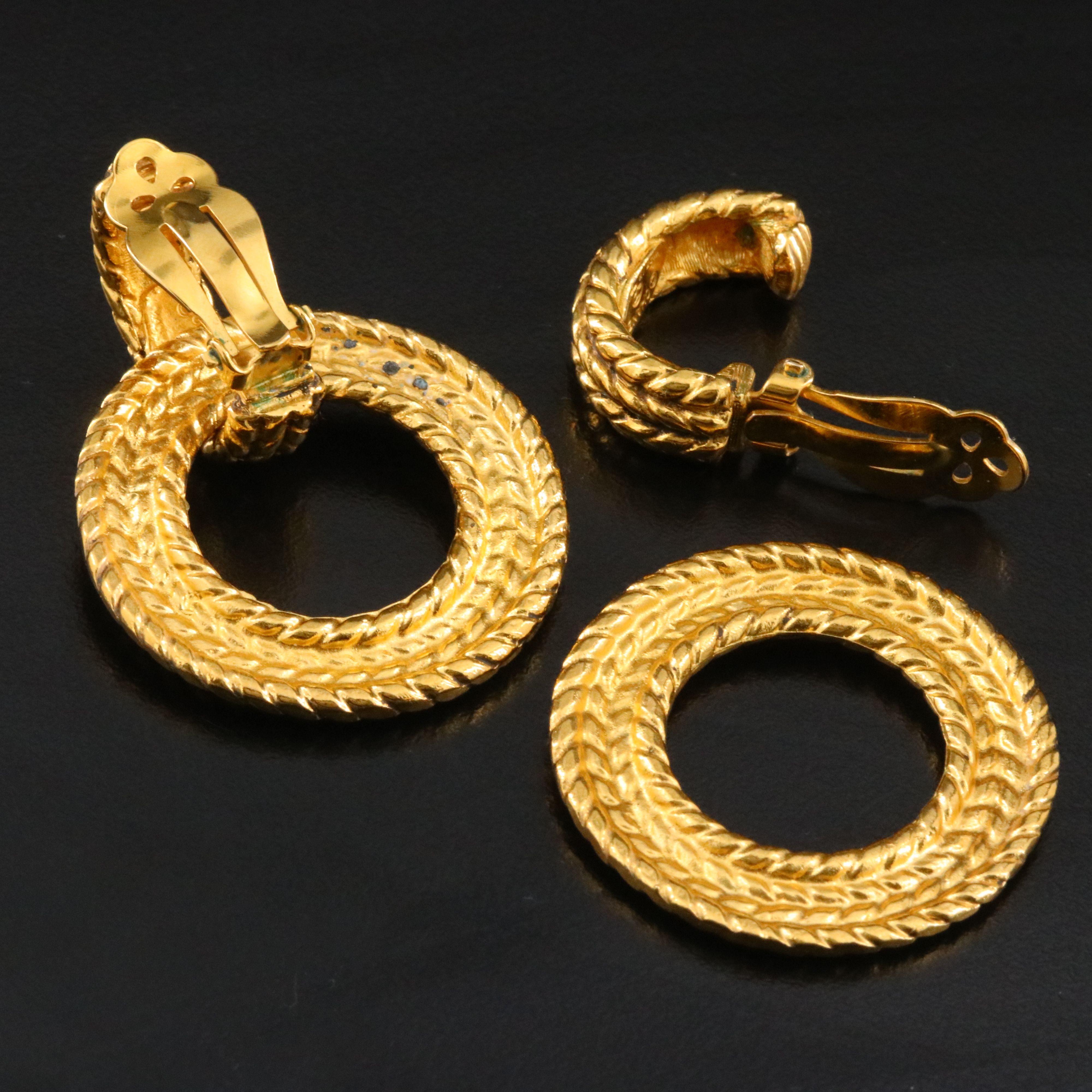 Chanel Detachable Hoop Earrings Vintage