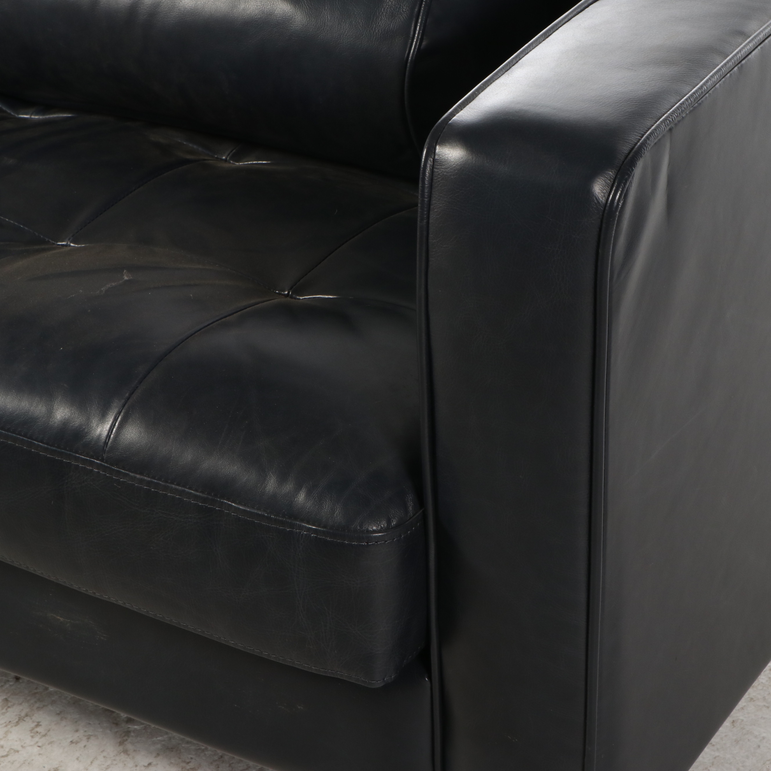 Article Modern Navy Blue Leather Sofa