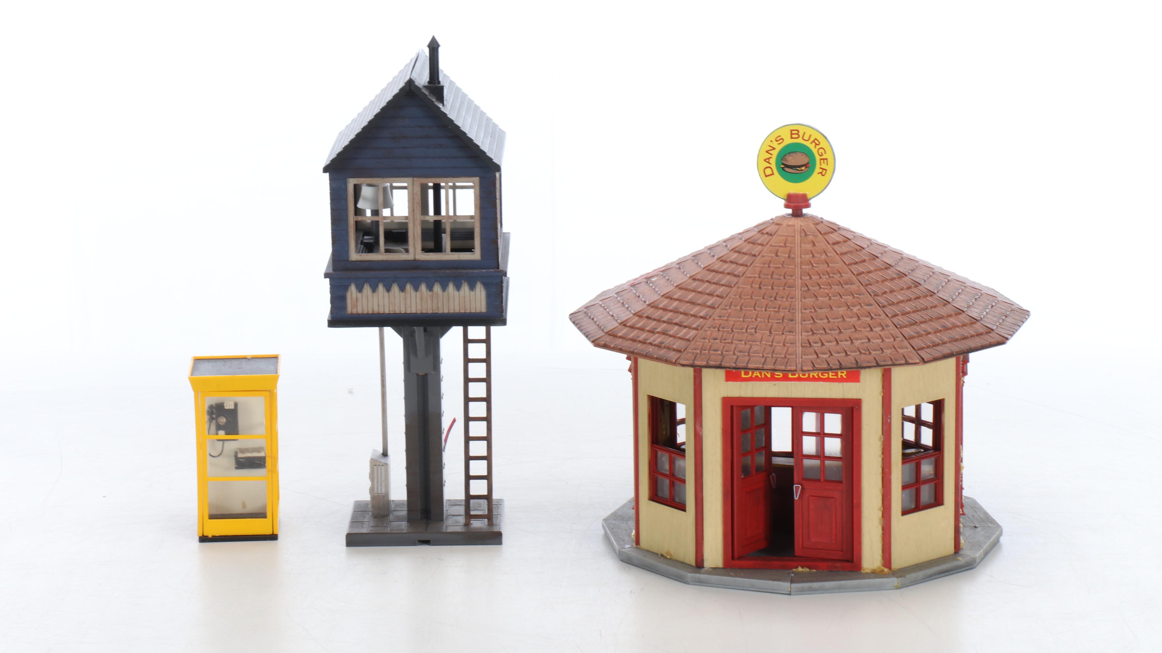 Dan's Burger Diner with Train Station, Watch Tower, and Telephone Booth