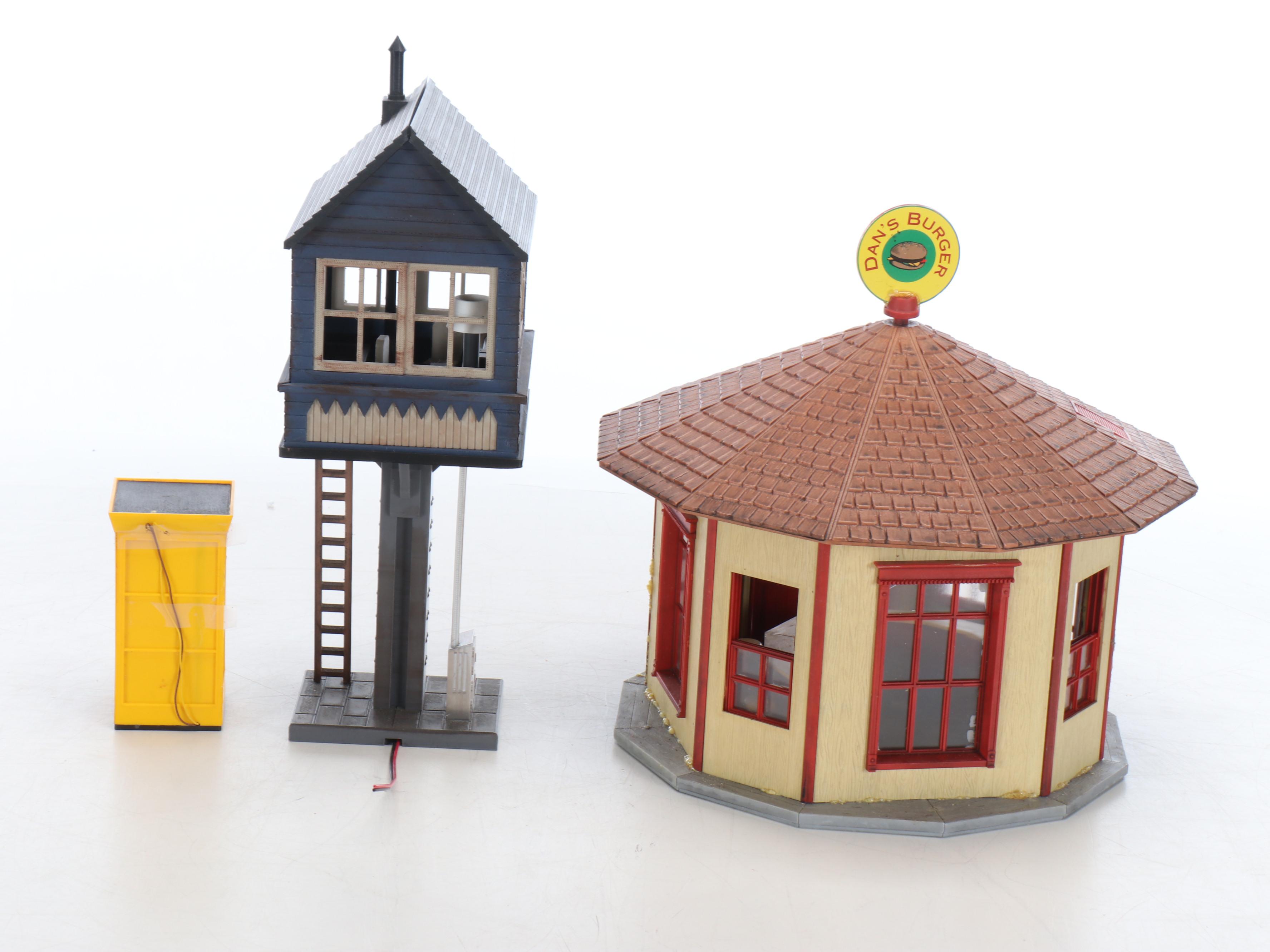 Dan's Burger Diner with Train Station, Watch Tower, and Telephone Booth
