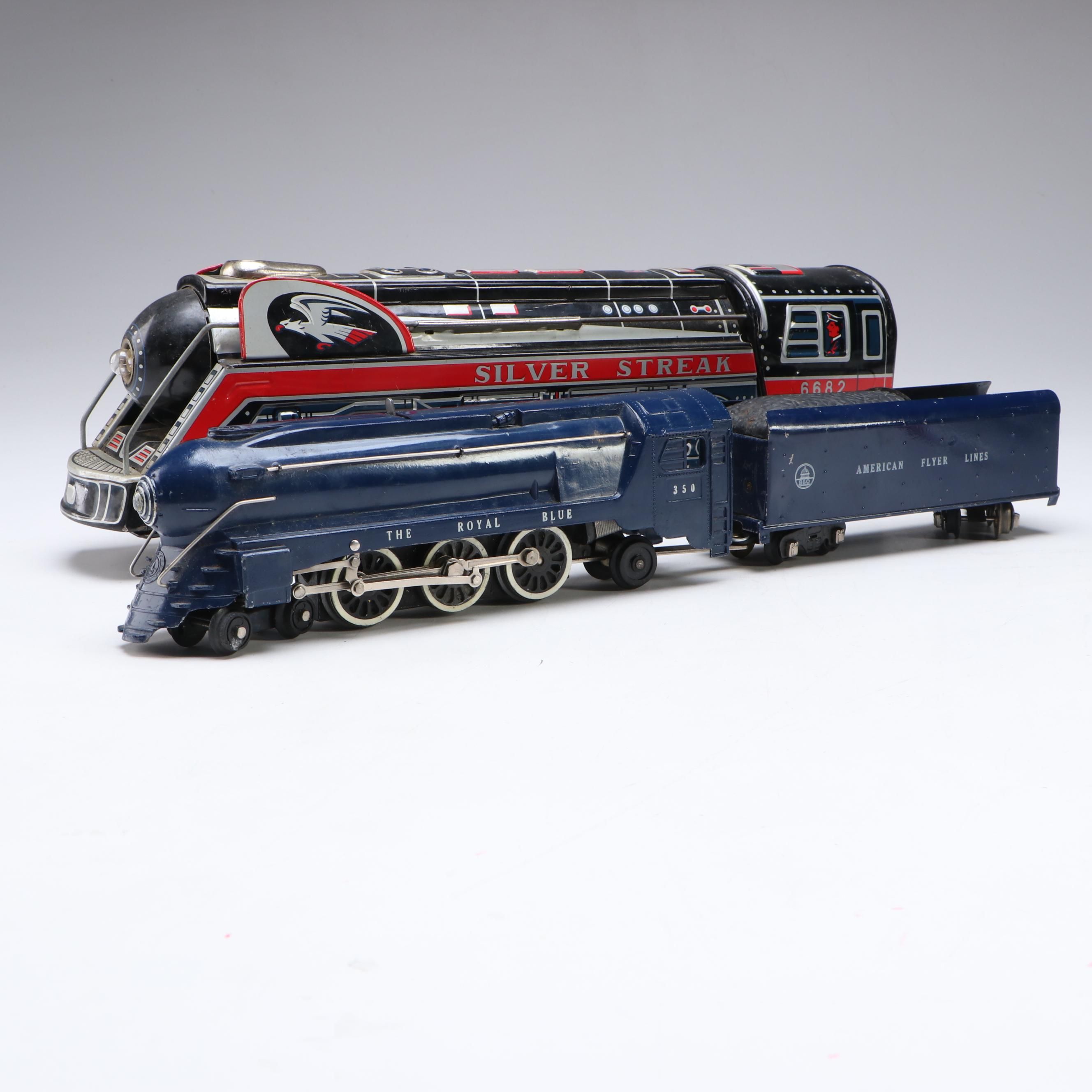 Modern Toys Silver Streak Toy Train with American Flyer The Royal Blue 350 Model