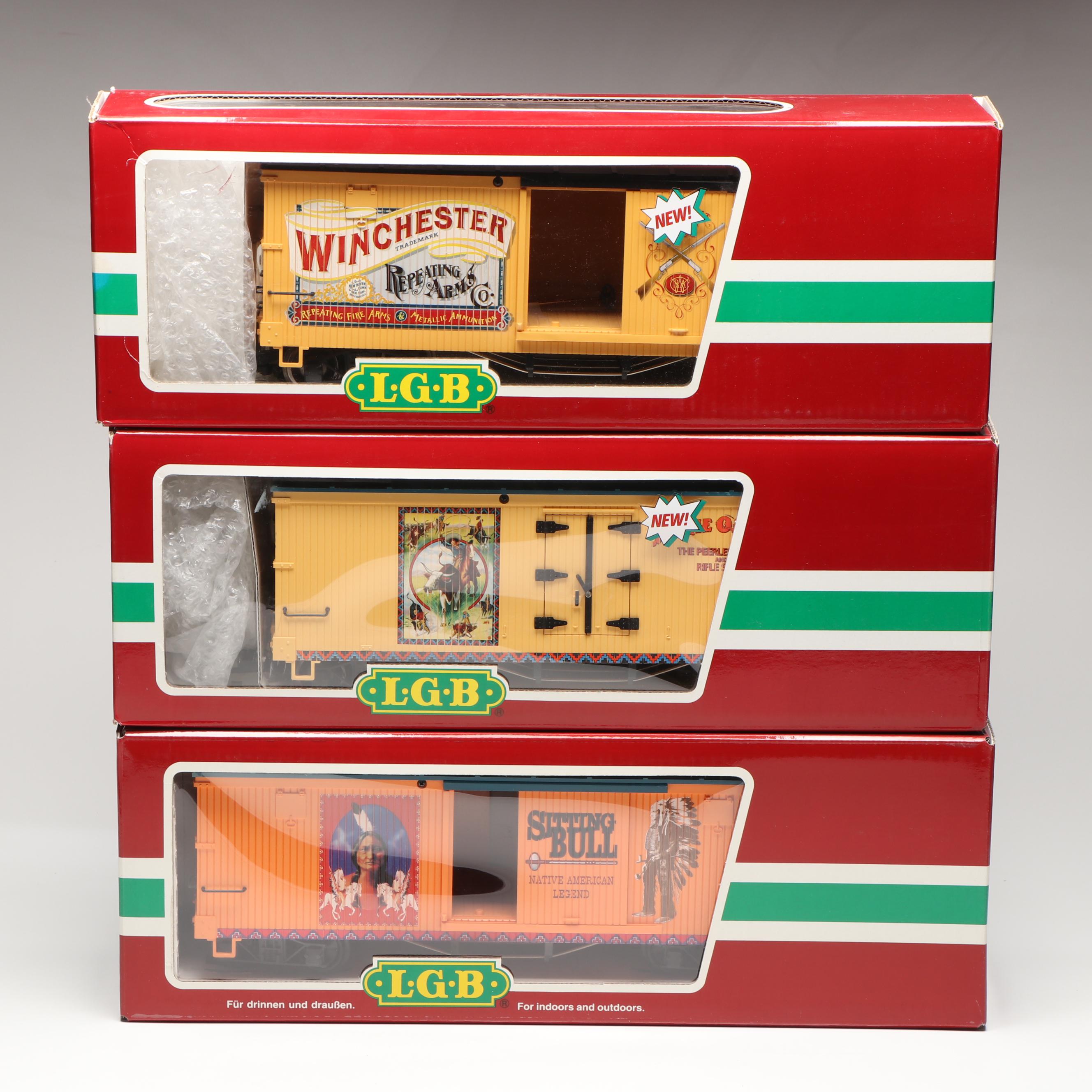 LGB G Scale 47670 Winchester, 41720 Anne Oakley and More Boxcars