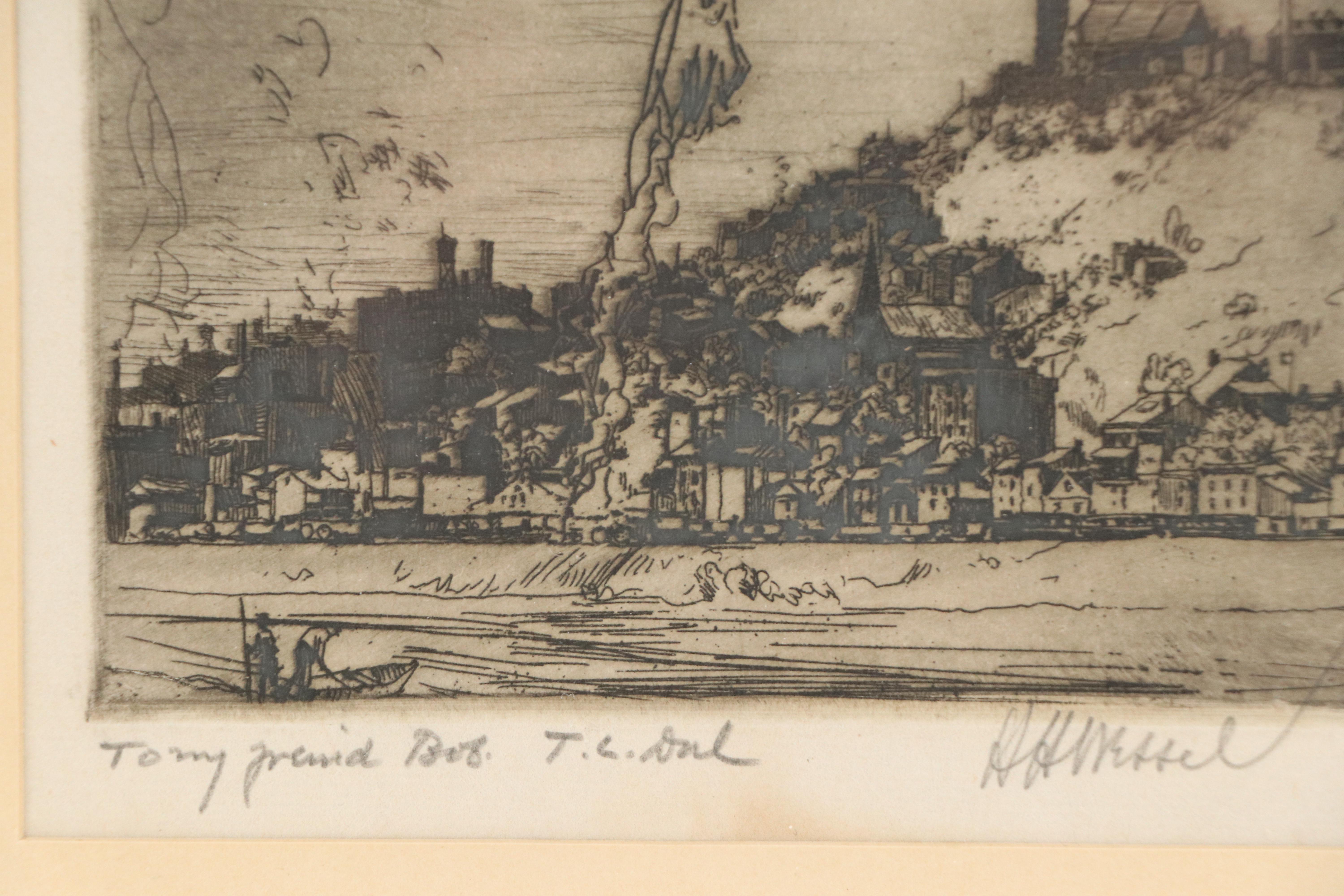 Herman Henry Wessel Landscape Etching of Mt. Adams, Early 20th Century