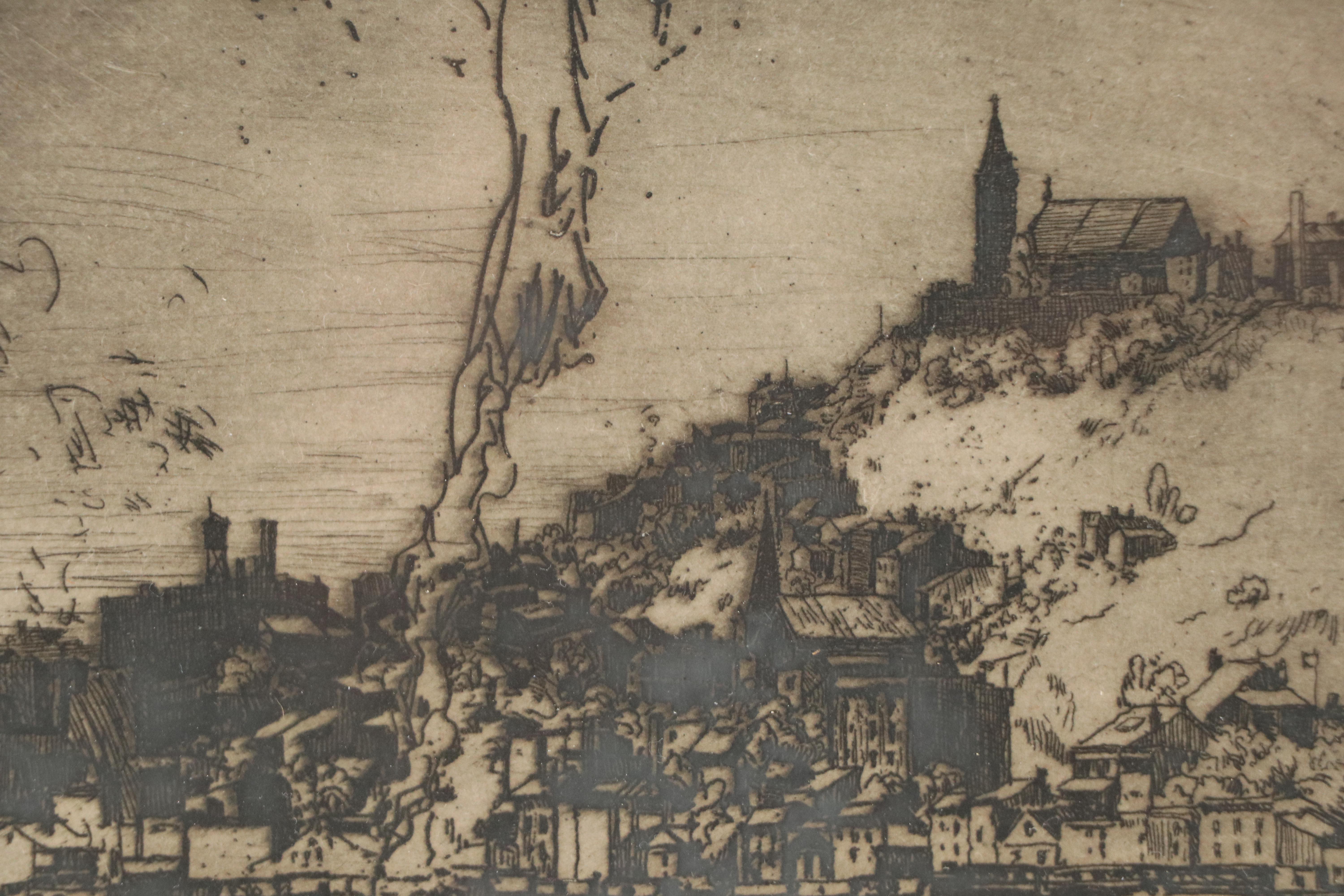 Herman Henry Wessel Landscape Etching of Mt. Adams, Early 20th Century