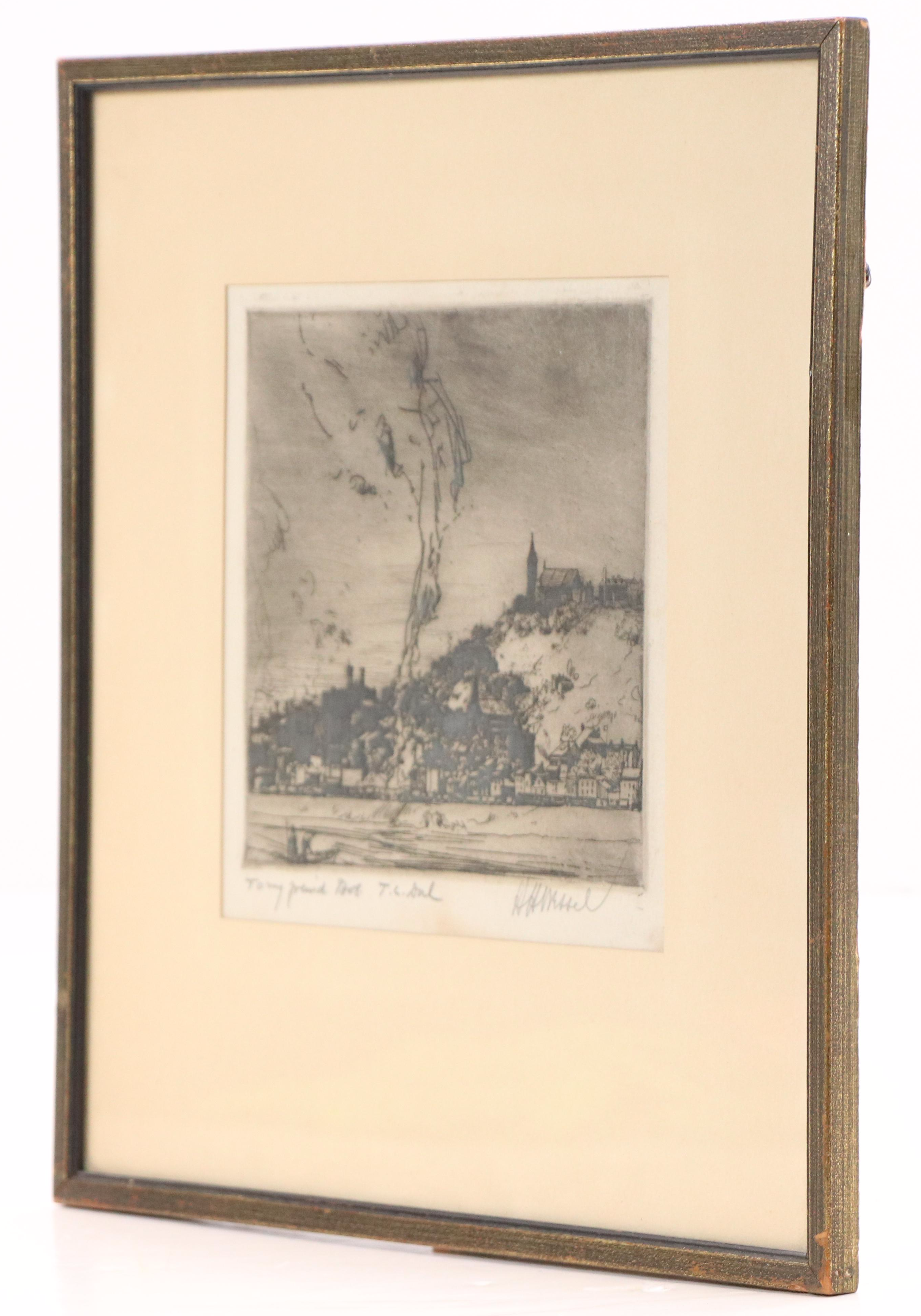 Herman Henry Wessel Landscape Etching of Mt. Adams, Early 20th Century