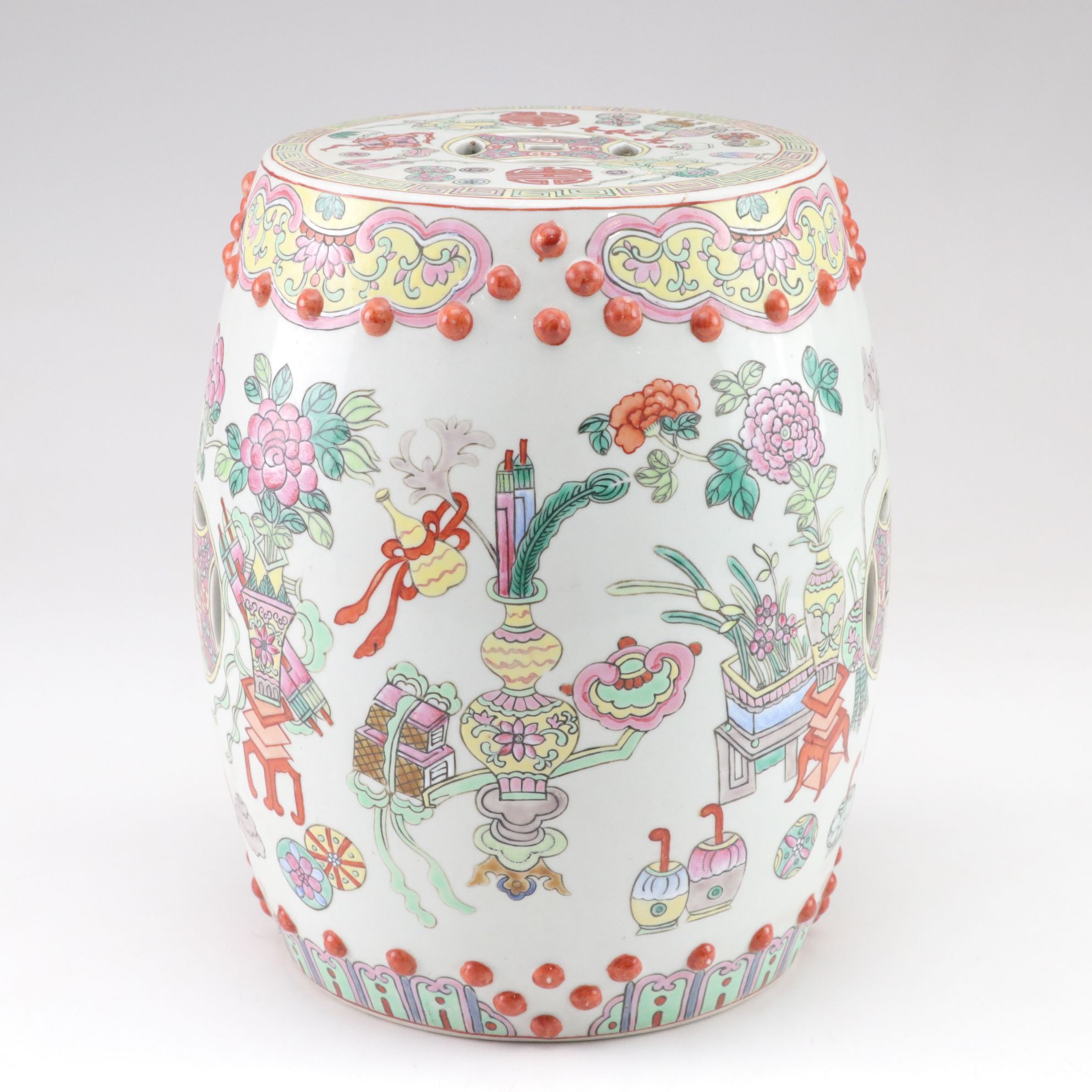 Chinese Famille Rose Ceramic Garden Stool