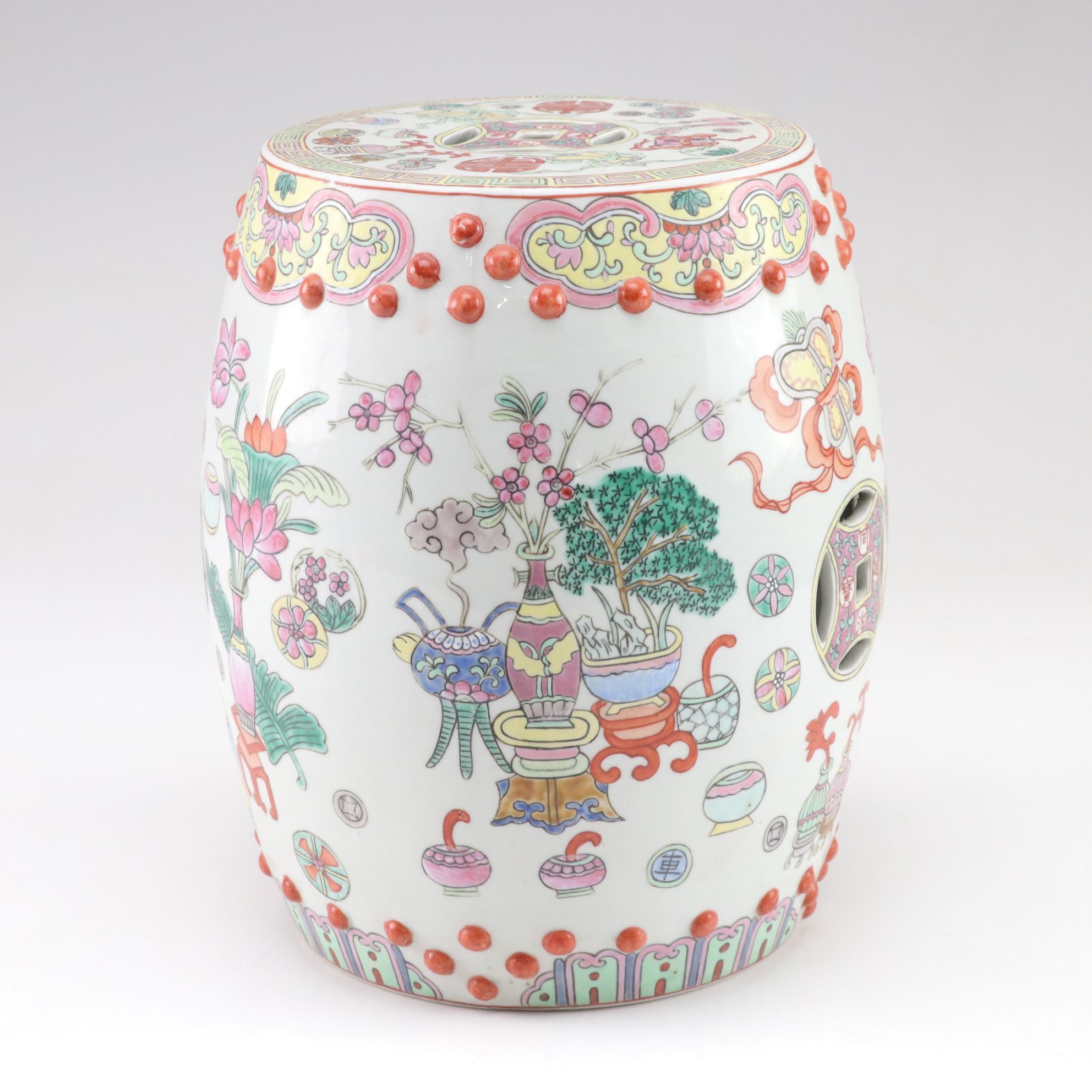Chinese Famille Rose Ceramic Garden Stool
