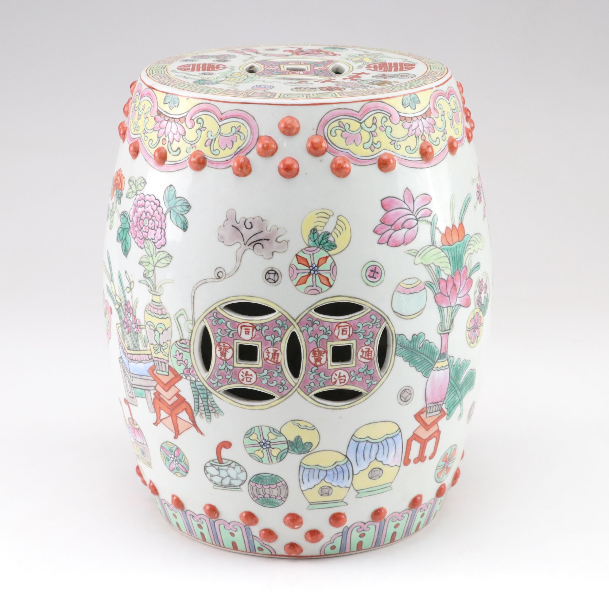 Chinese Famille Rose Ceramic Garden Stool