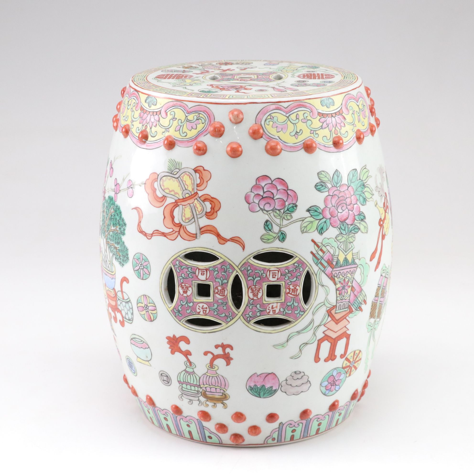 Chinese Famille Rose Ceramic Garden Stool