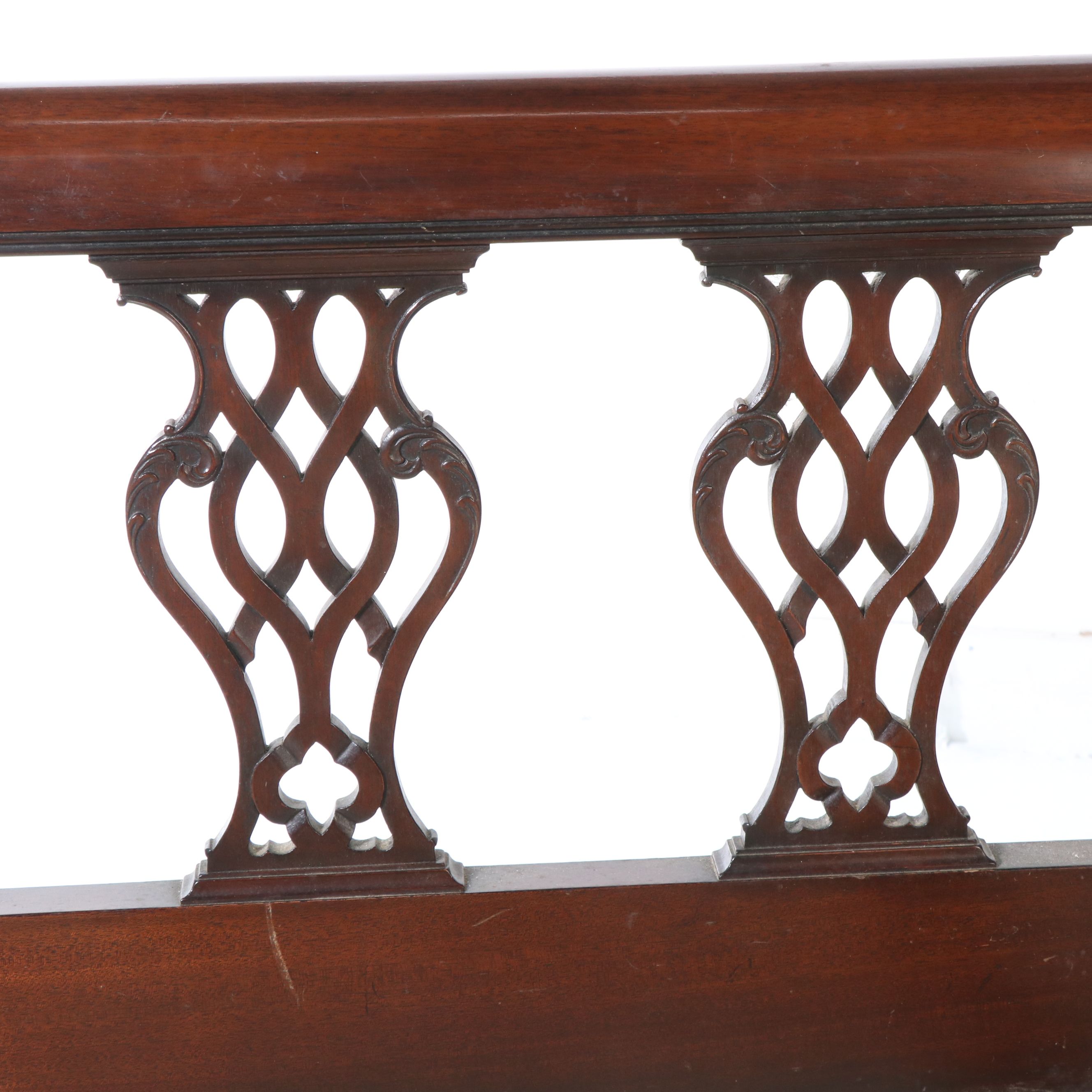 Rackstraw English Mahogany Chippendale Style Bed Frame, Early to Mid-20th C.