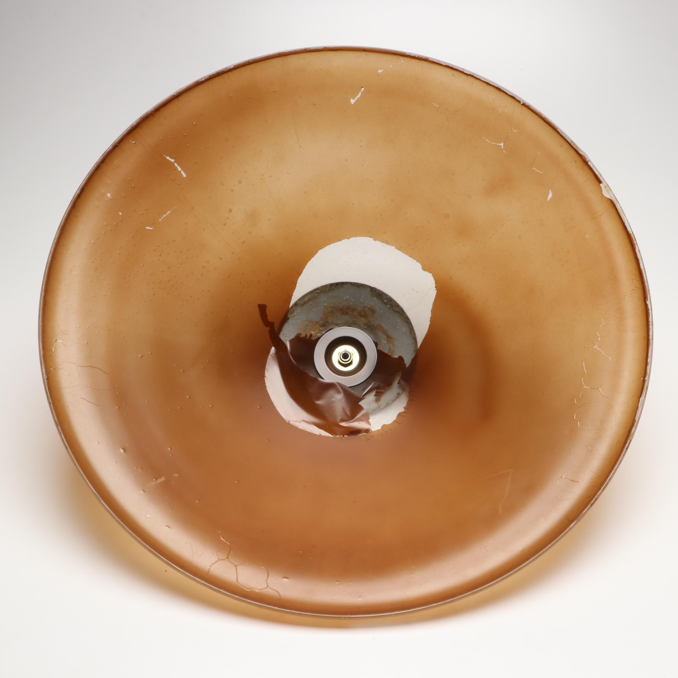 Arts and Crafts Style Hammered Metal Table Lamp with Frosted Glass Shade