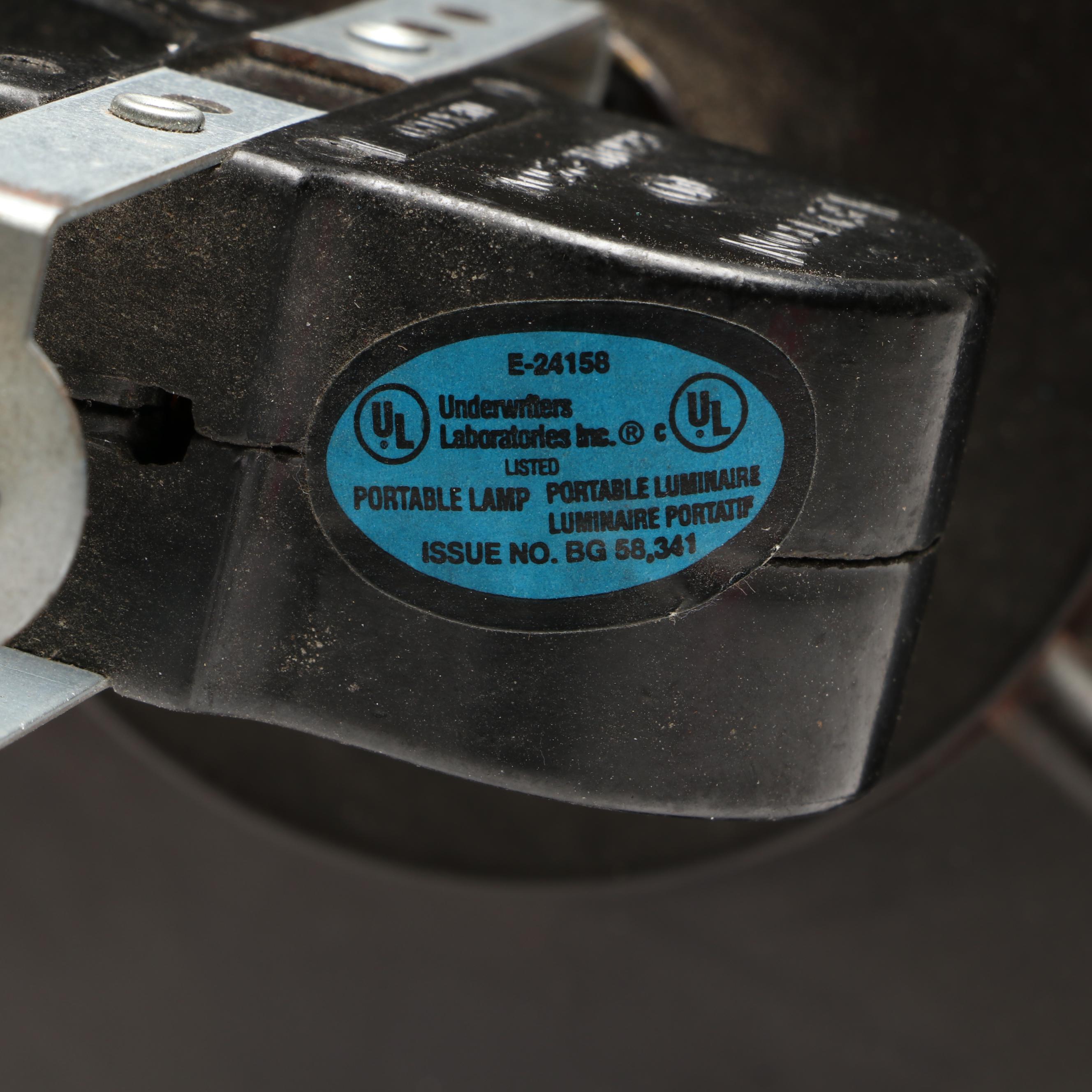 Arts and Crafts Style Hammered Metal Table Lamp with Frosted Glass Shade