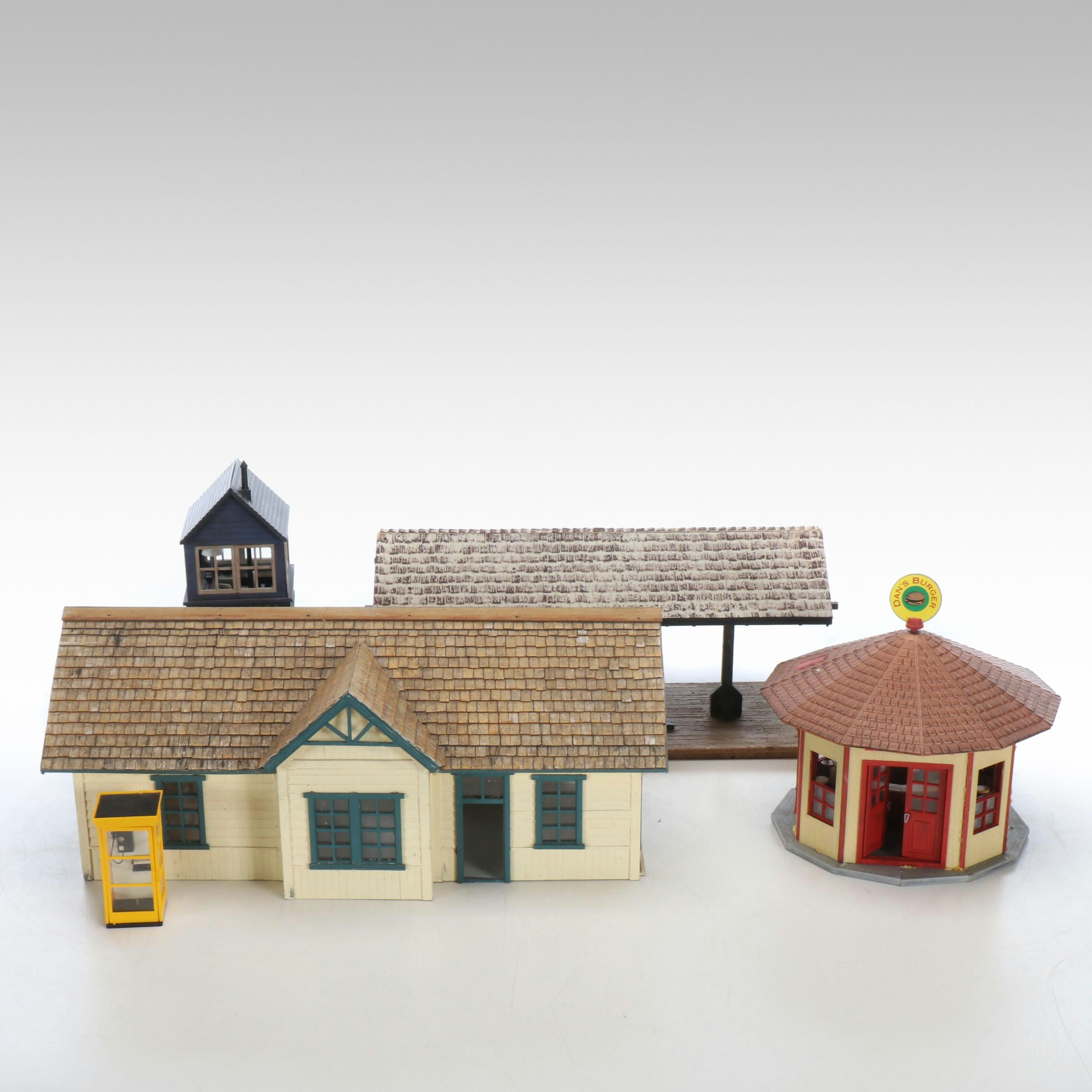 Dan's Burger Diner with Train Station, Watch Tower, and Telephone Booth