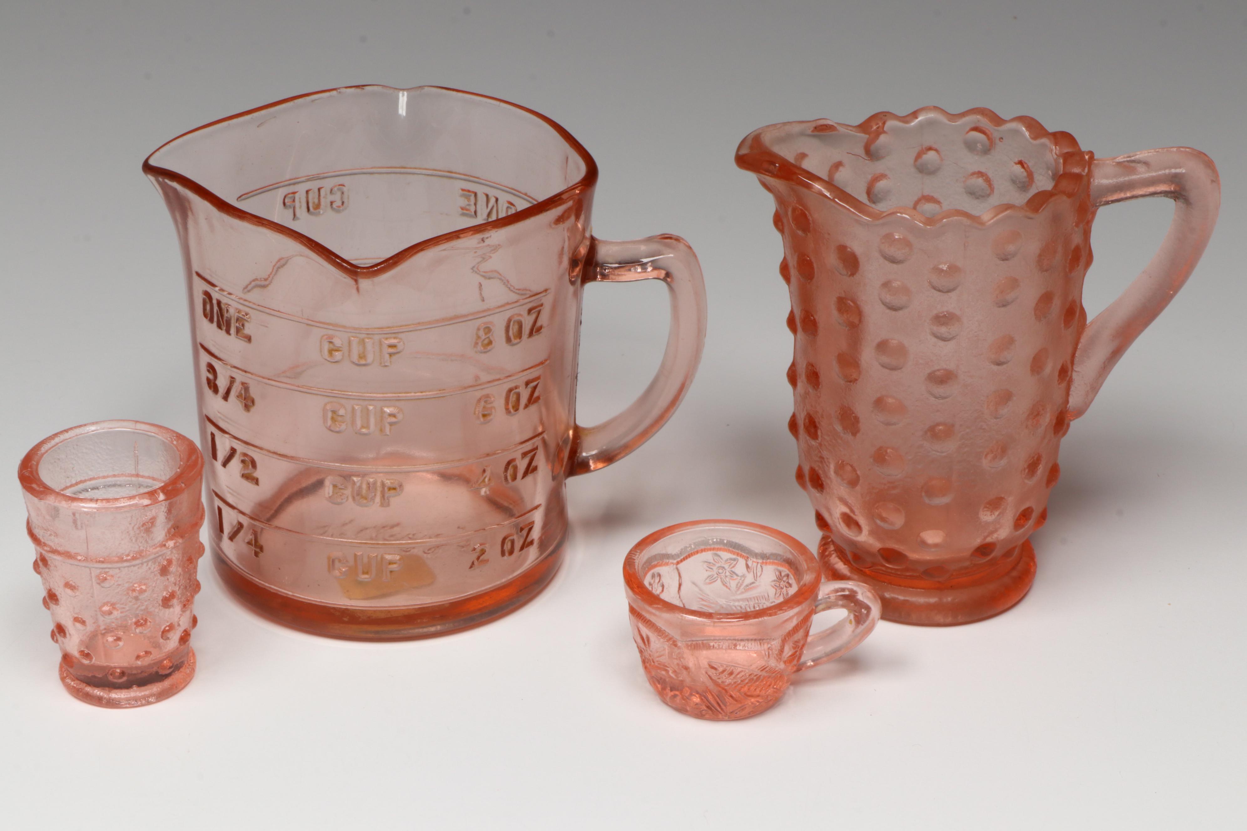 Anchor Hocking "Pink Hobnail" with Other Pink Depression Glass Tableware