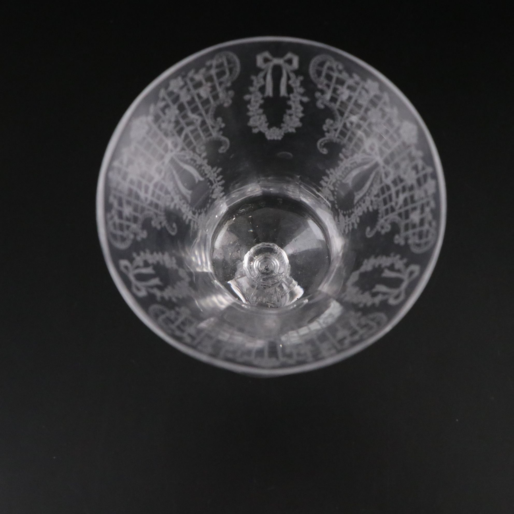 Cambridge "Minerva" and Fostoria "Navarre" Etched Crystal Goblets