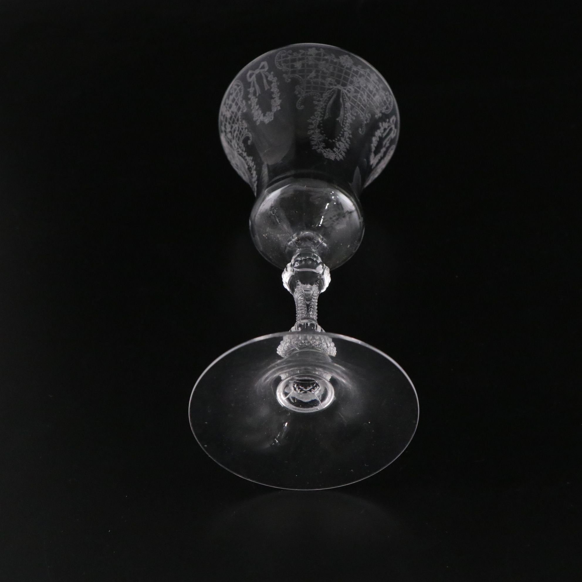 Cambridge "Minerva" and Fostoria "Navarre" Etched Crystal Goblets