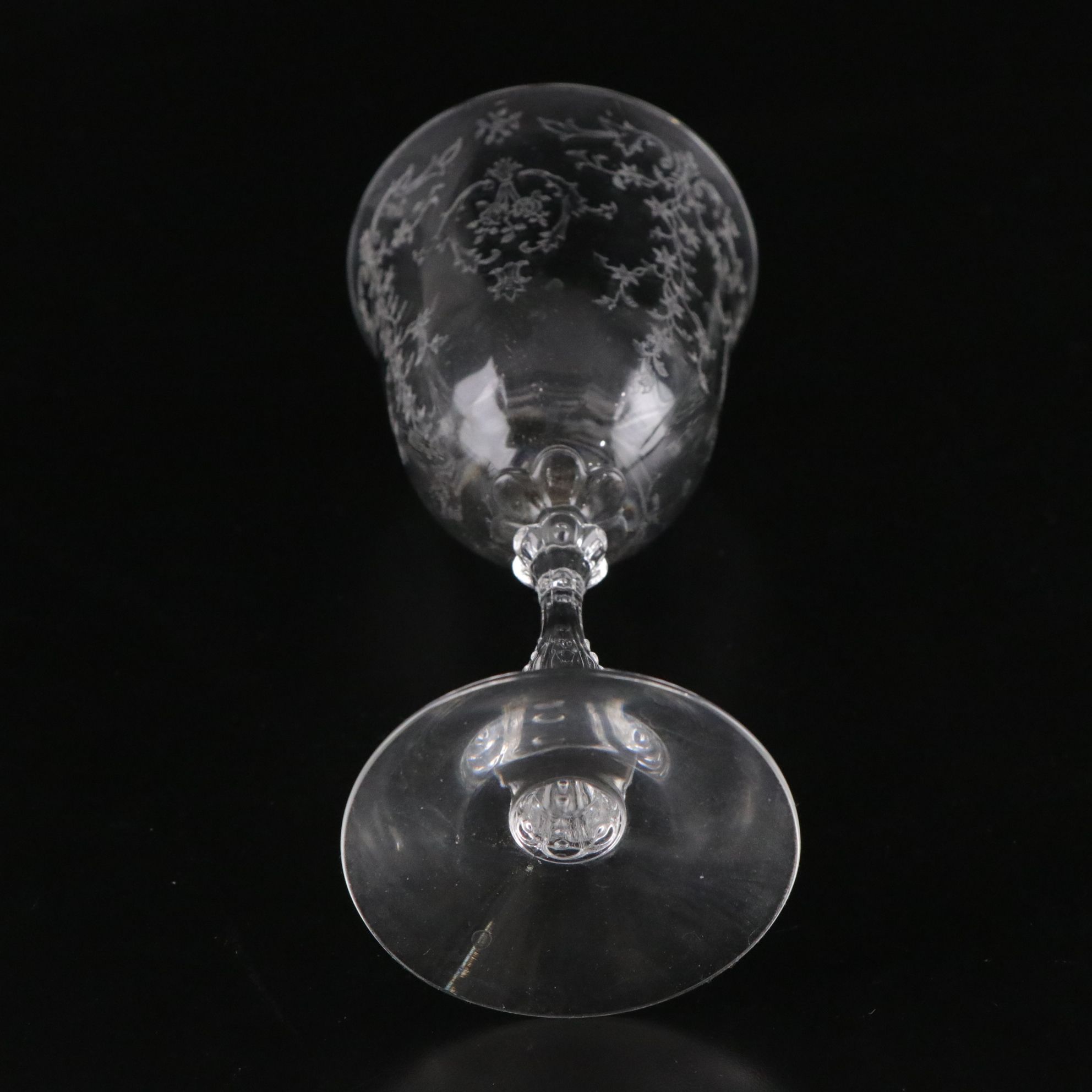 Cambridge "Minerva" and Fostoria "Navarre" Etched Crystal Goblets