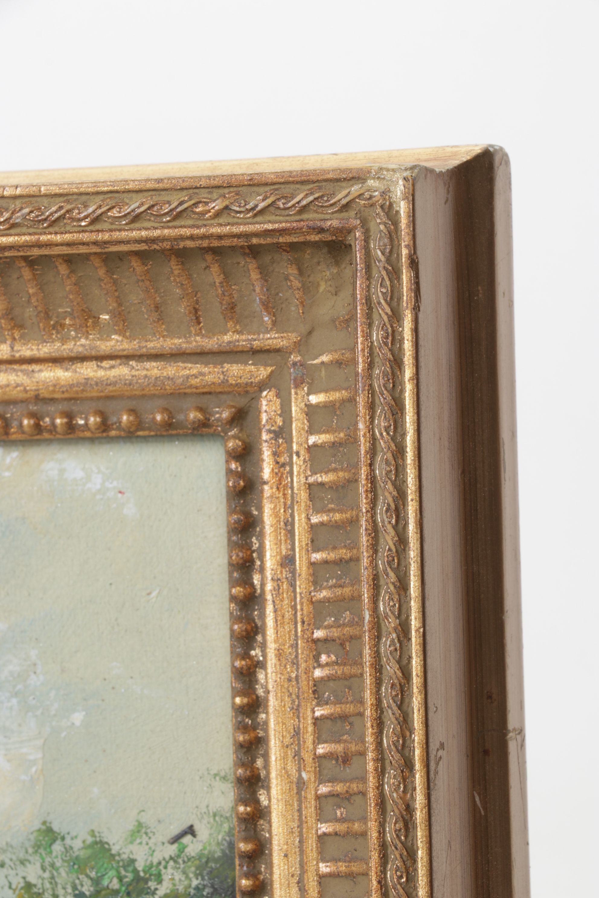 Impressionist Landscape Oil Painting of Wildflower Meadow with Distant Church