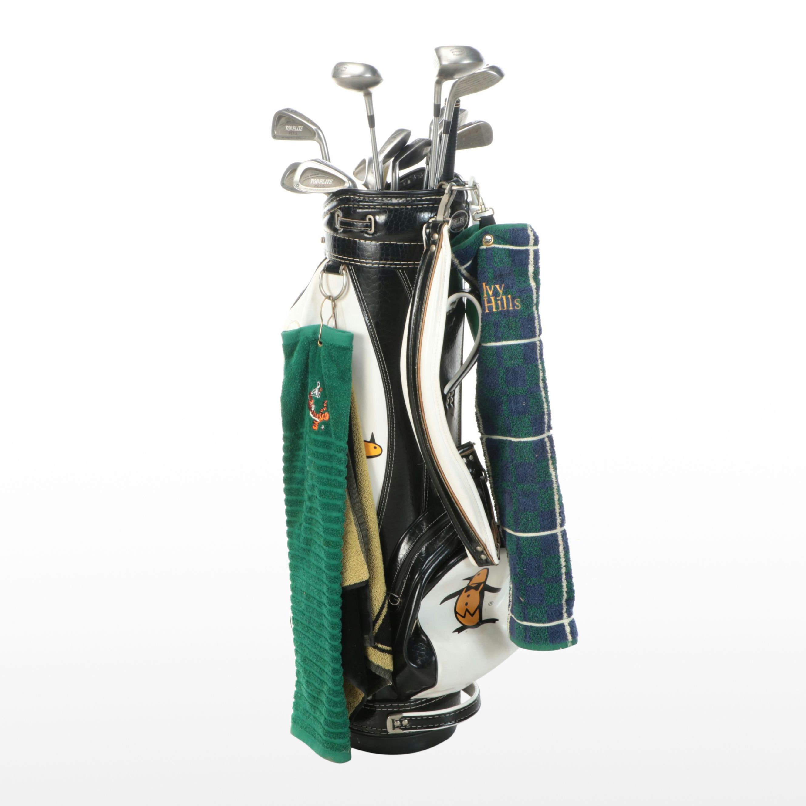 Grand Slam Golf Bag with Spalding and Titleist Golf Clubs