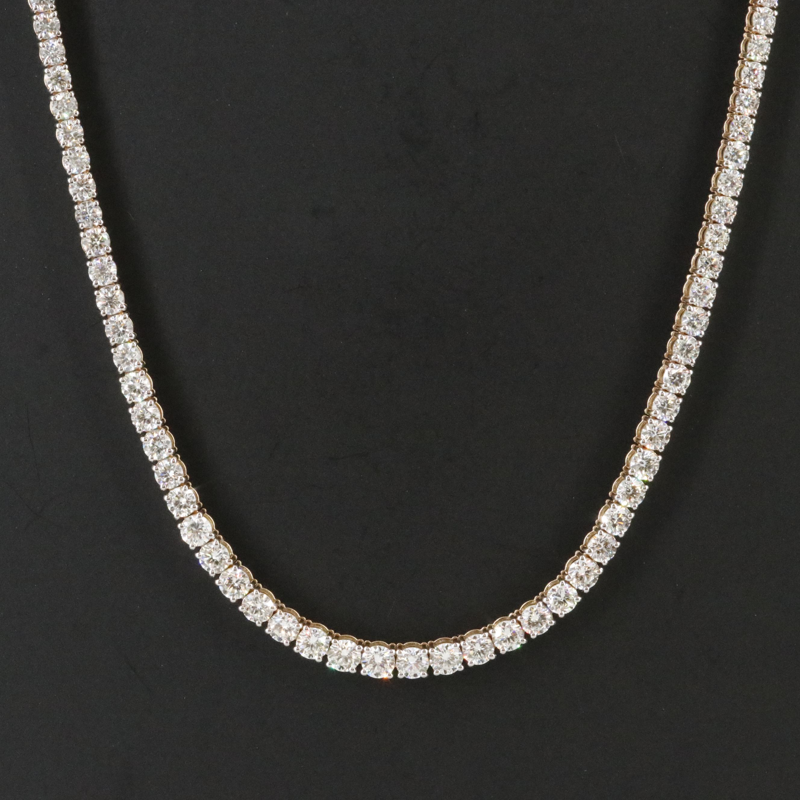 14K 12.18 CTW Diamond Riviera Necklace with GIA Report