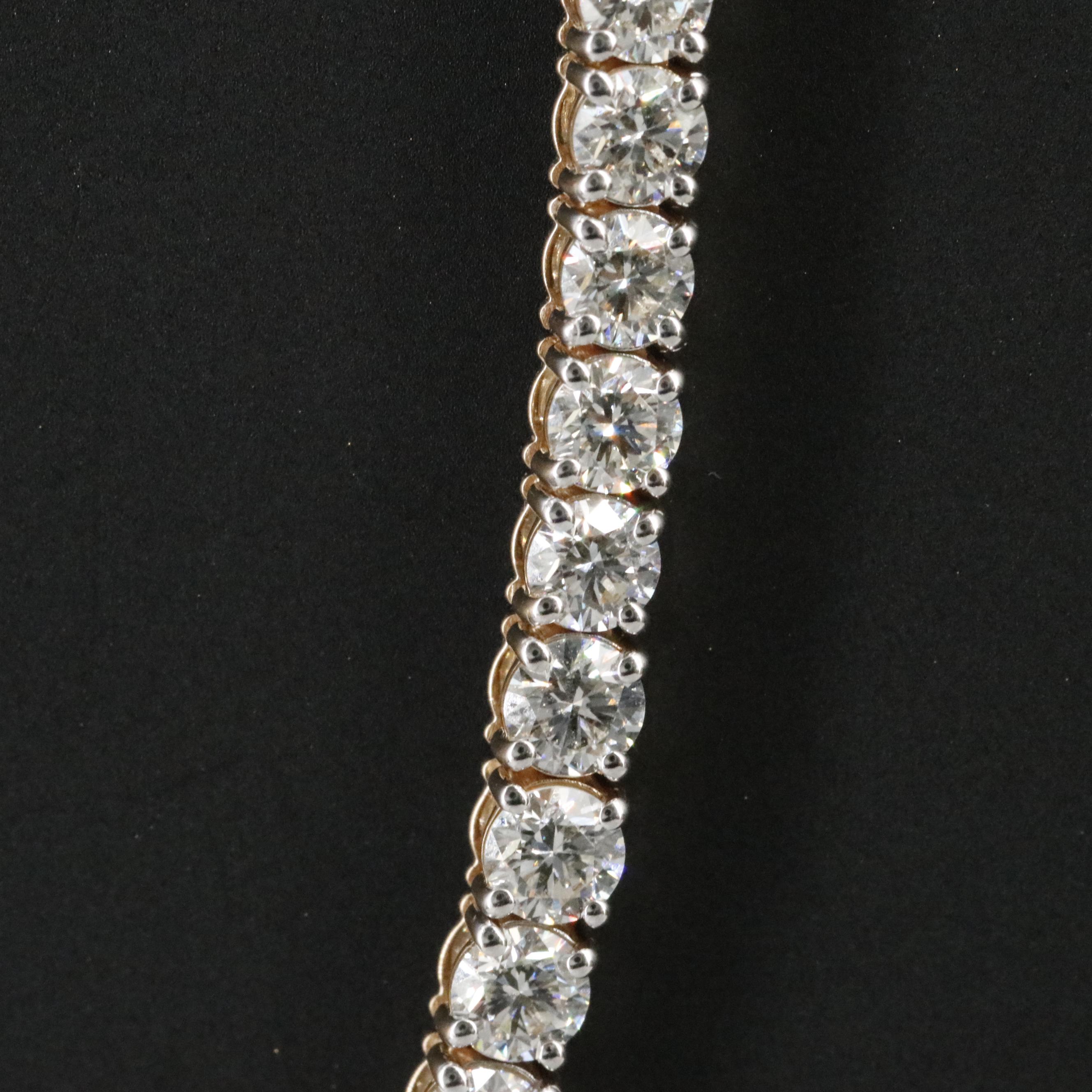 14K 12.18 CTW Diamond Riviera Necklace with GIA Report