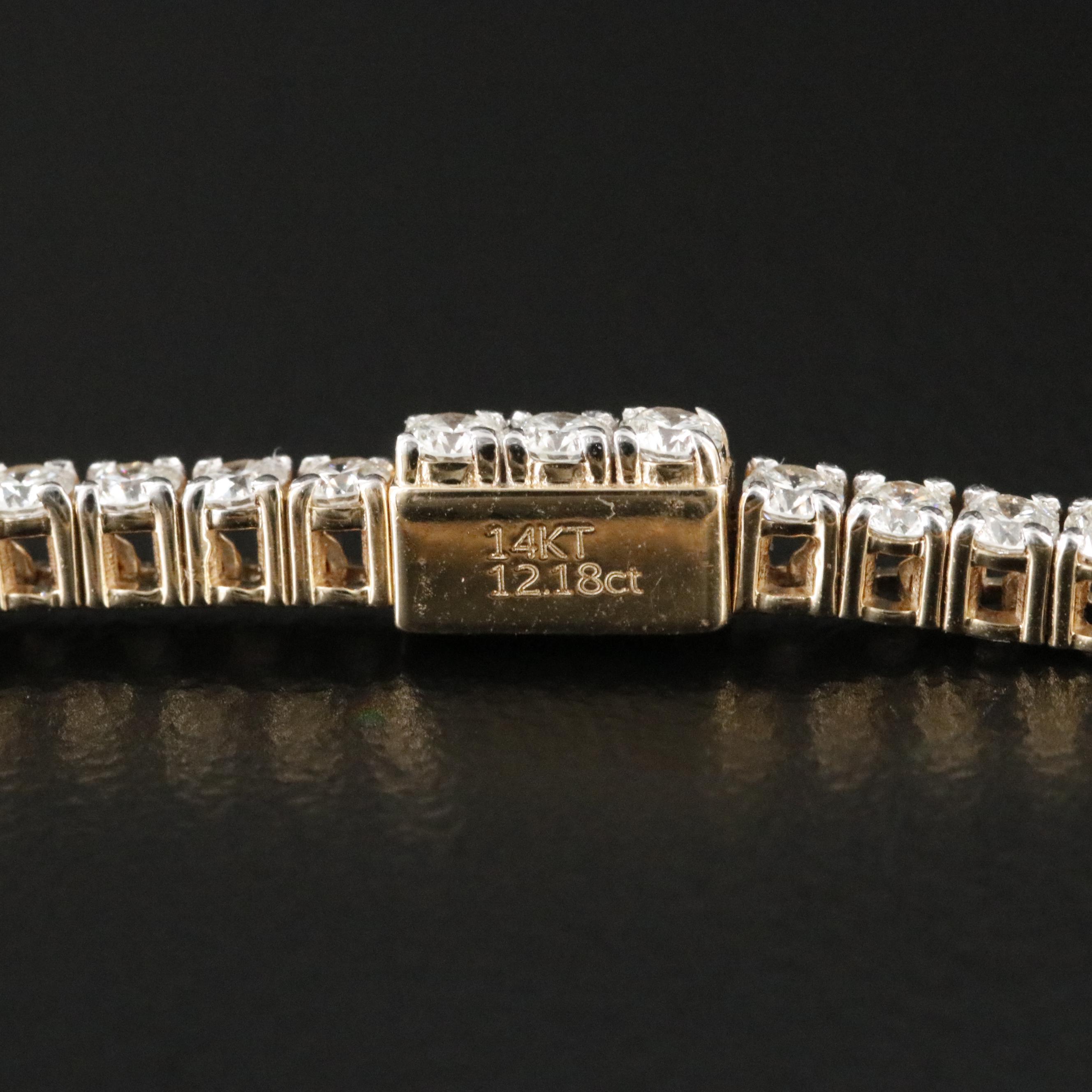 14K 12.18 CTW Diamond Riviera Necklace with GIA Report