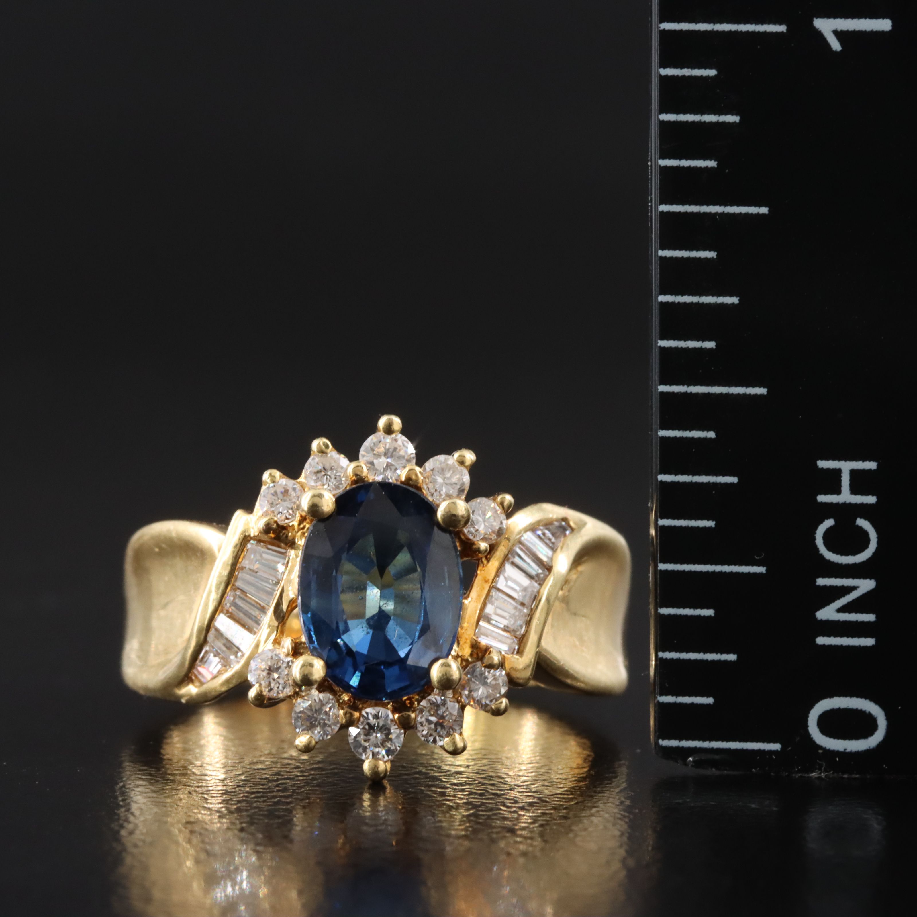 18K 1.13 CT Sapphire and Diamond Ring