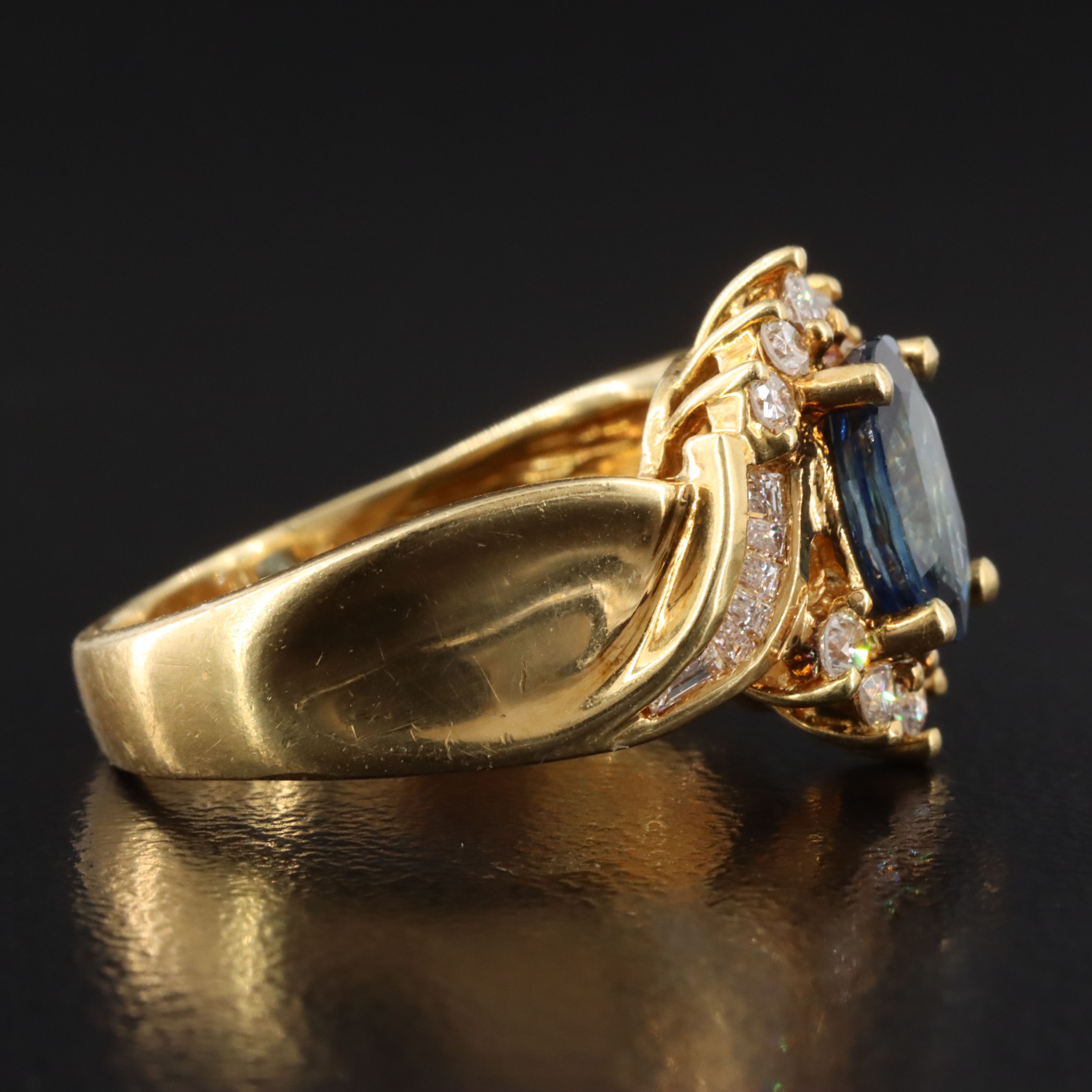 18K 1.13 CT Sapphire and Diamond Ring