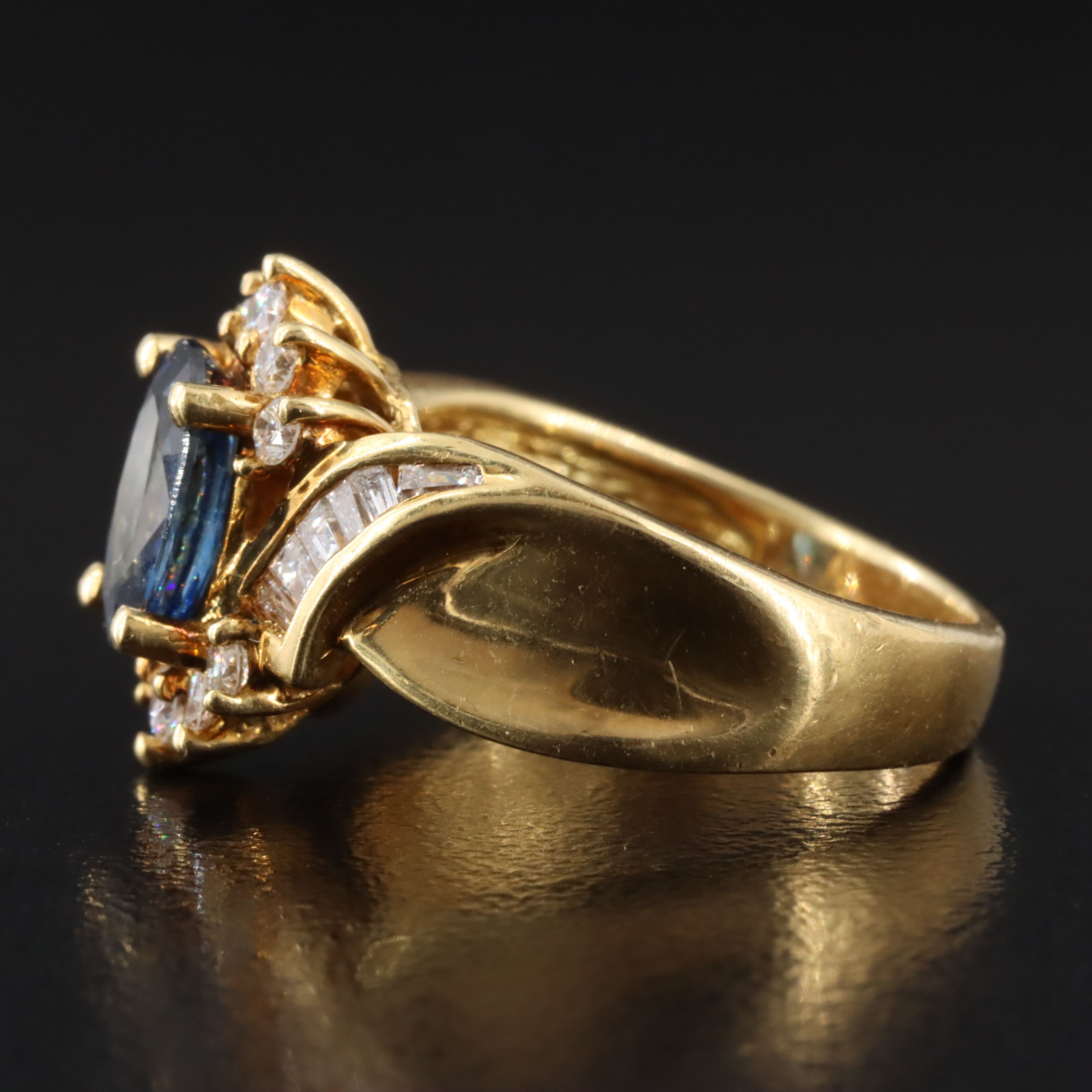 18K 1.13 CT Sapphire and Diamond Ring