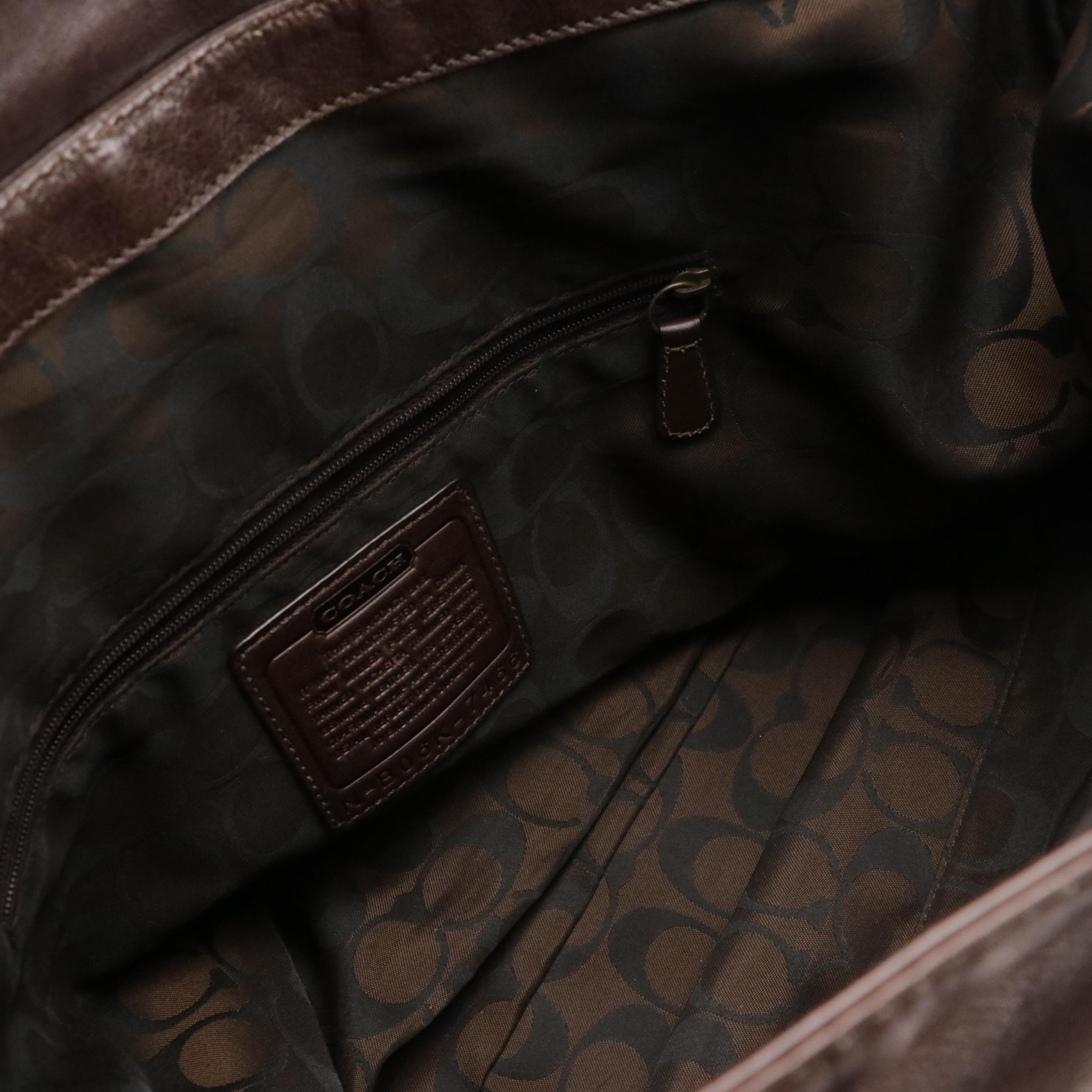 Coach Legacy Brooklyn Messenger Shoulder Bag in Mocha Brown Leather