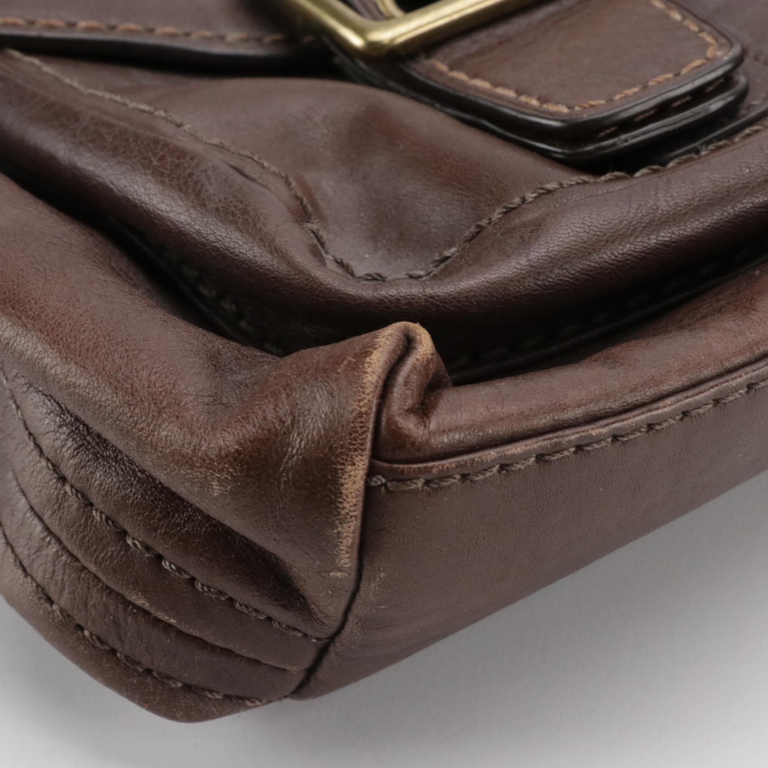 Coach Legacy Brooklyn Messenger Shoulder Bag in Mocha Brown Leather