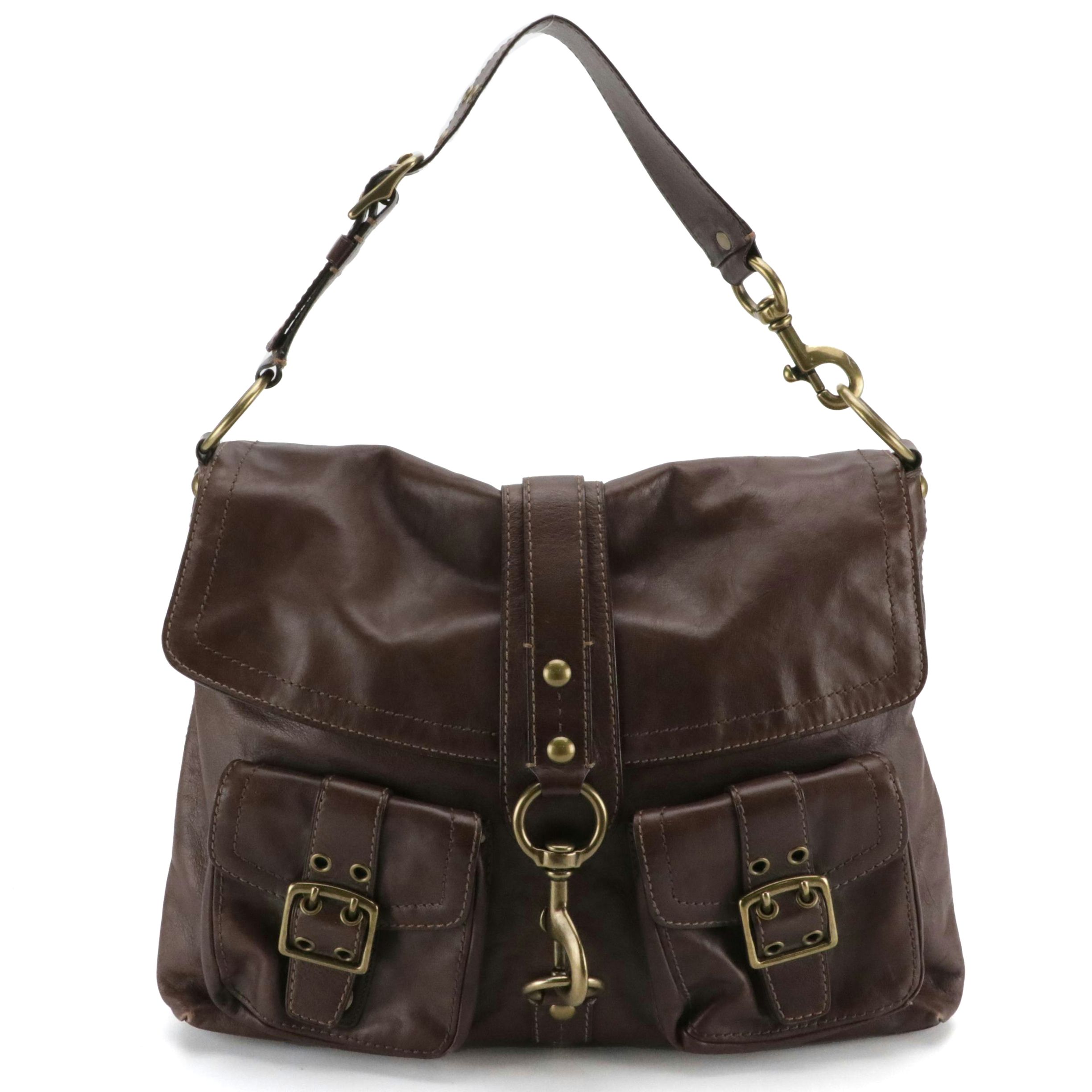 Coach Legacy Brooklyn Messenger Shoulder Bag in Mocha Brown Leather