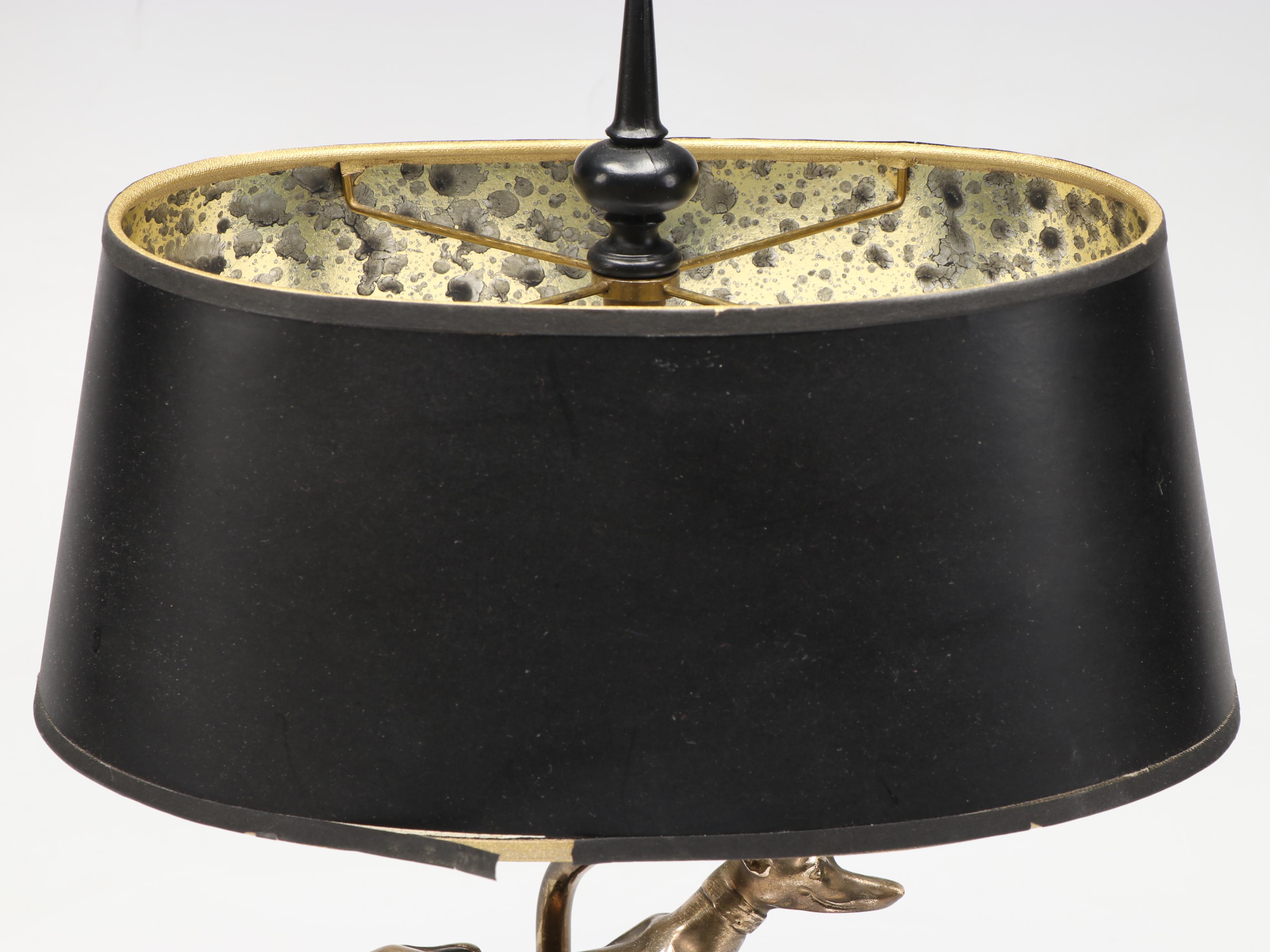 Chapman Greyhound Resting on Books Resin Table Lamp with Paper Shade