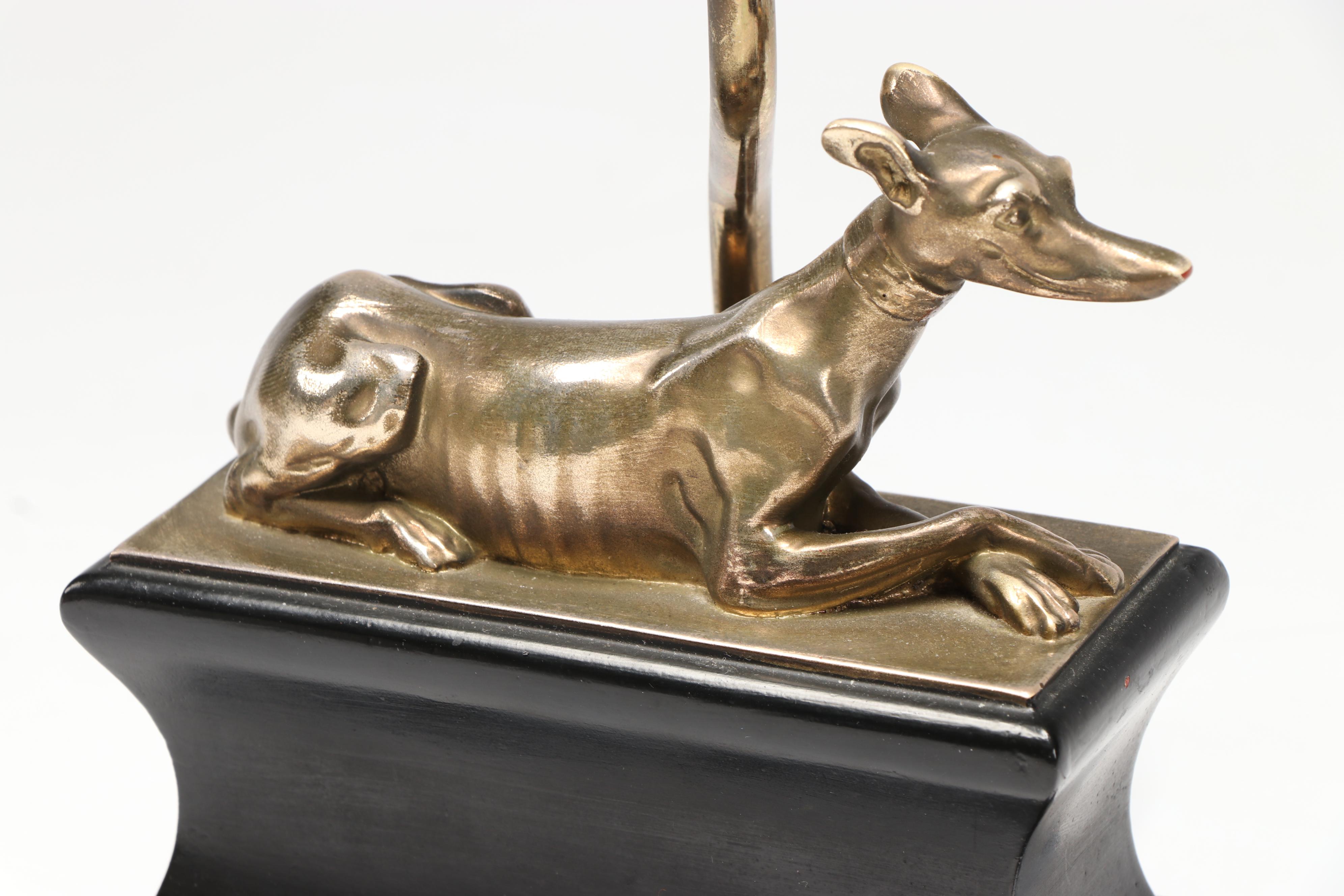 Chapman Greyhound Resting on Books Resin Table Lamp with Paper Shade