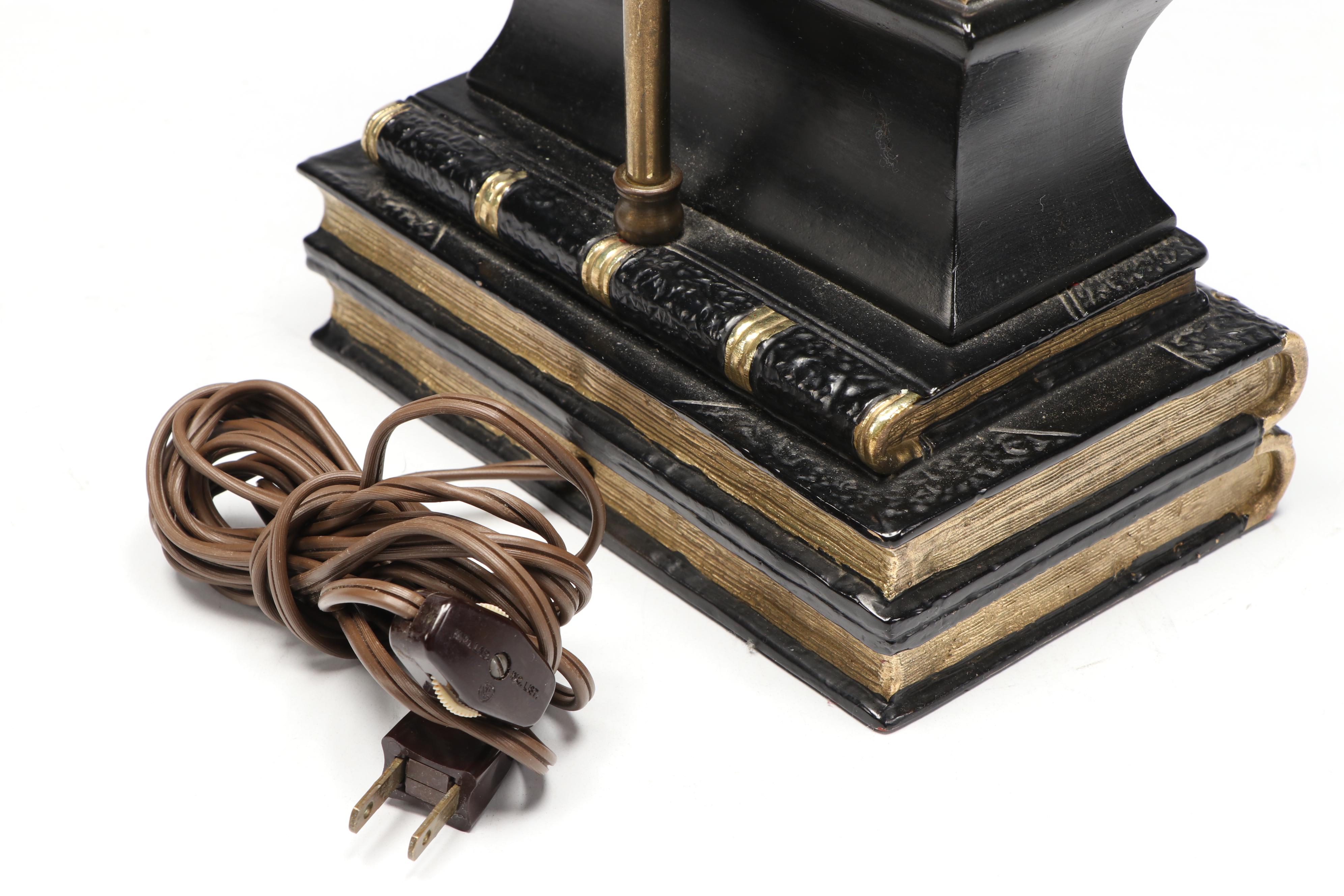 Chapman Greyhound Resting on Books Resin Table Lamp with Paper Shade