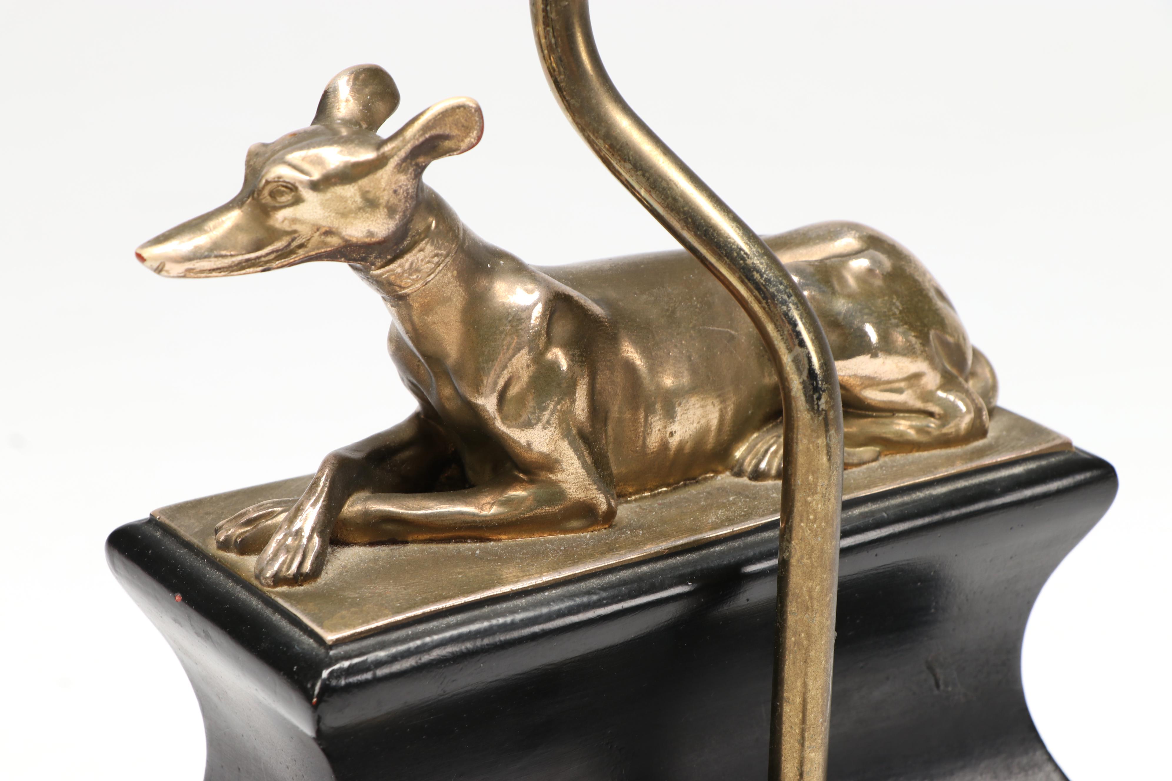 Chapman Greyhound Resting on Books Resin Table Lamp with Paper Shade