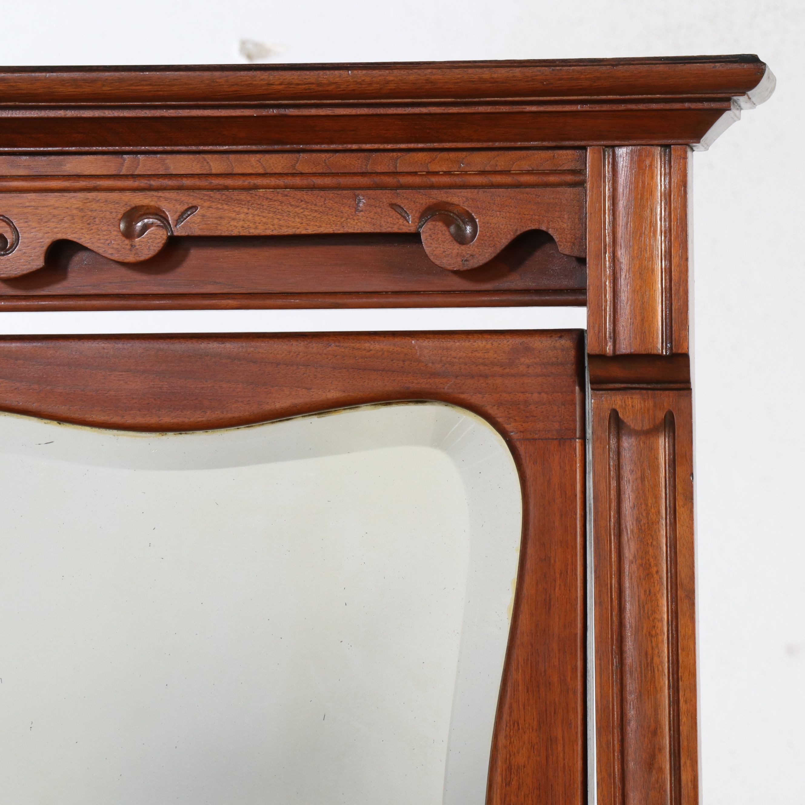 Victorian Eastlake Marble Top Walnut Dresser, Late 19th/Early 20th Century