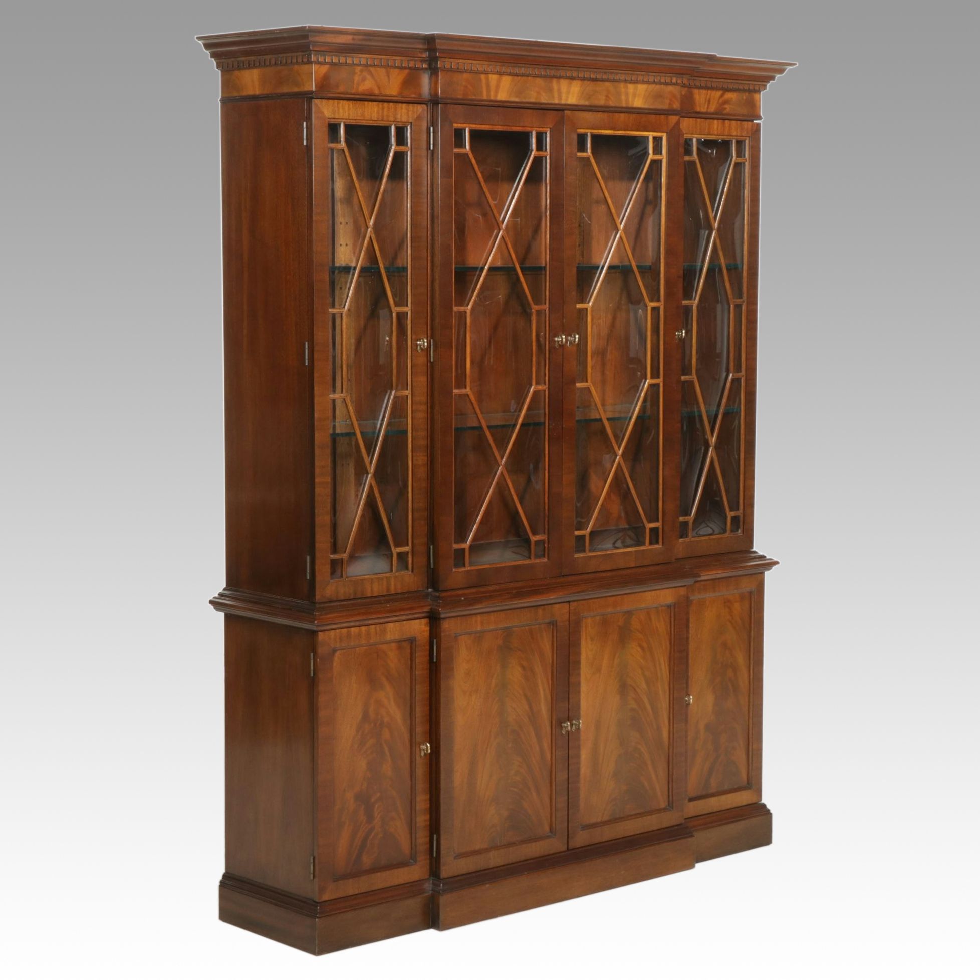 Ethan Allen Georgian Style Mahogany China Cabinet