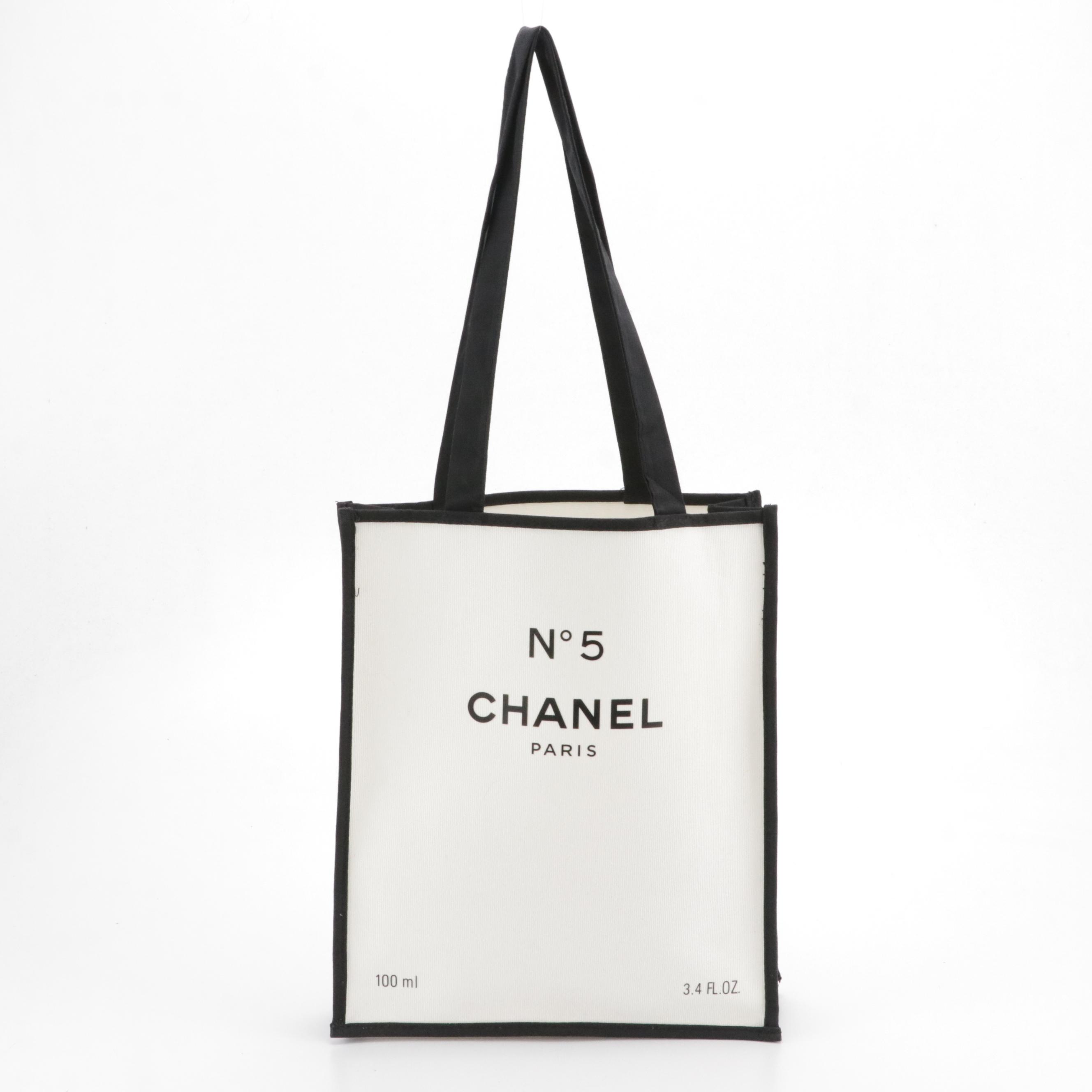 Chanel Parfums N°5 100th Anniversary Promotional Tote Bag in White Cotton Canvas