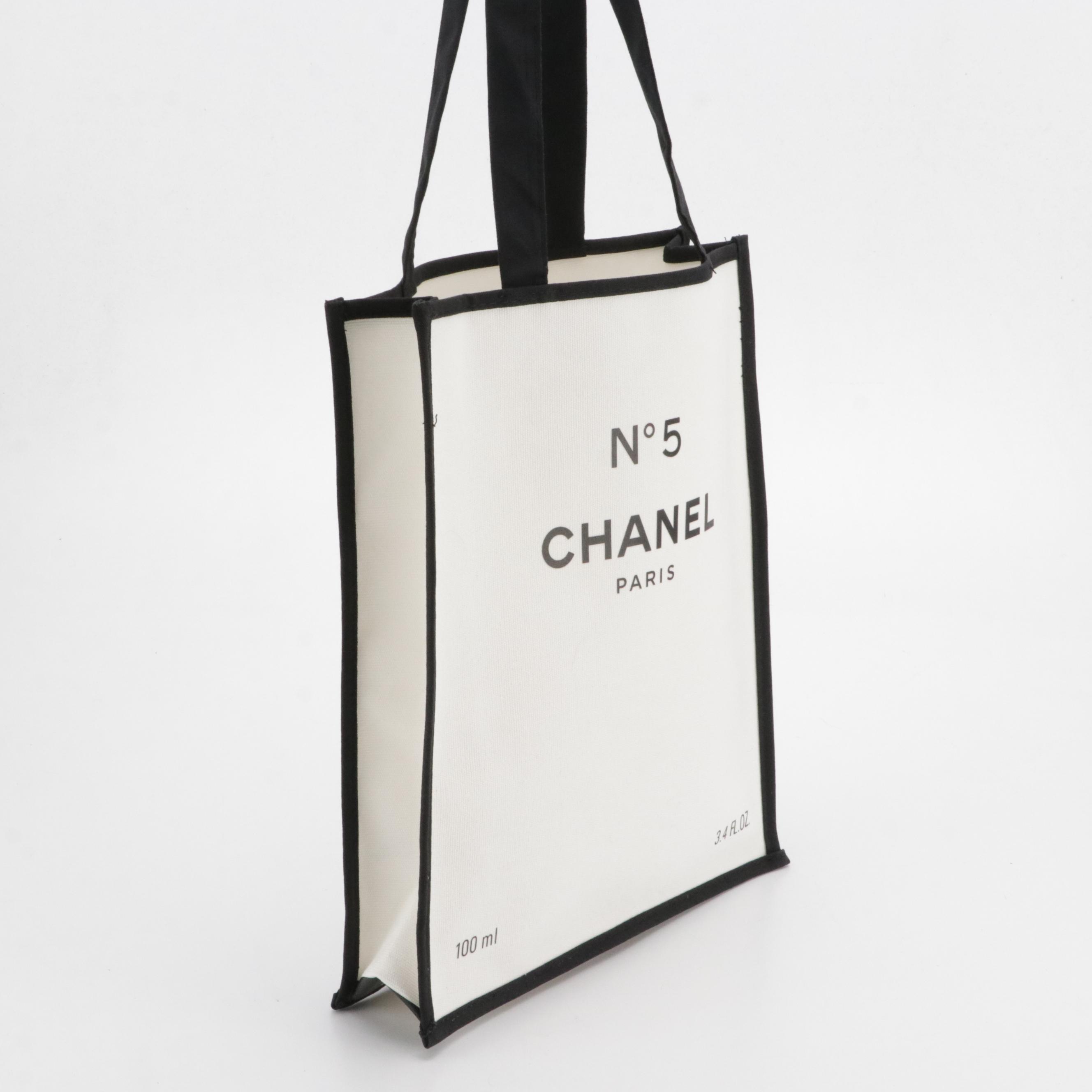 Chanel Parfums N°5 100th Anniversary Promotional Tote Bag in White Cotton Canvas