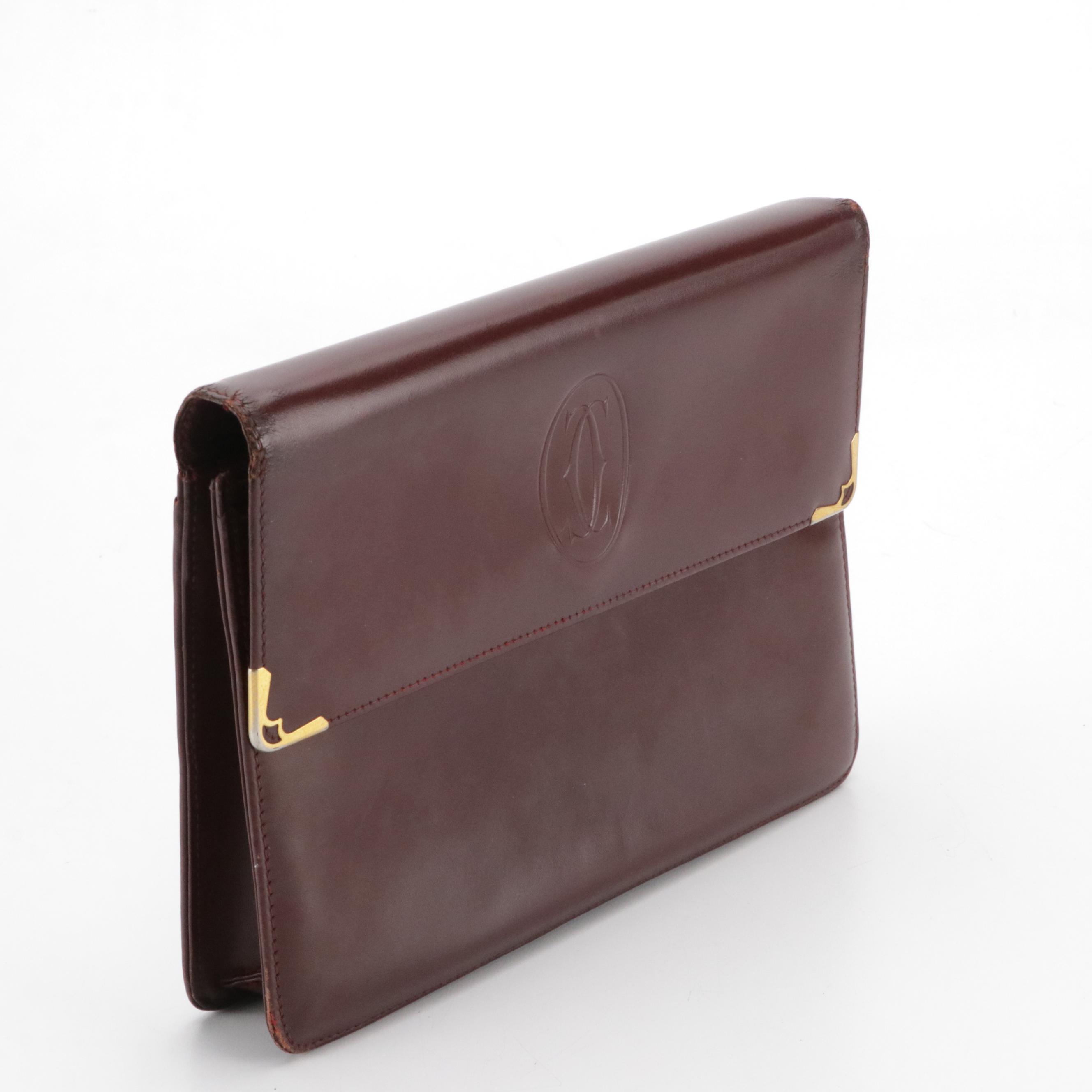 Cartier Must de Cartier Clutch in Burgundy Leather