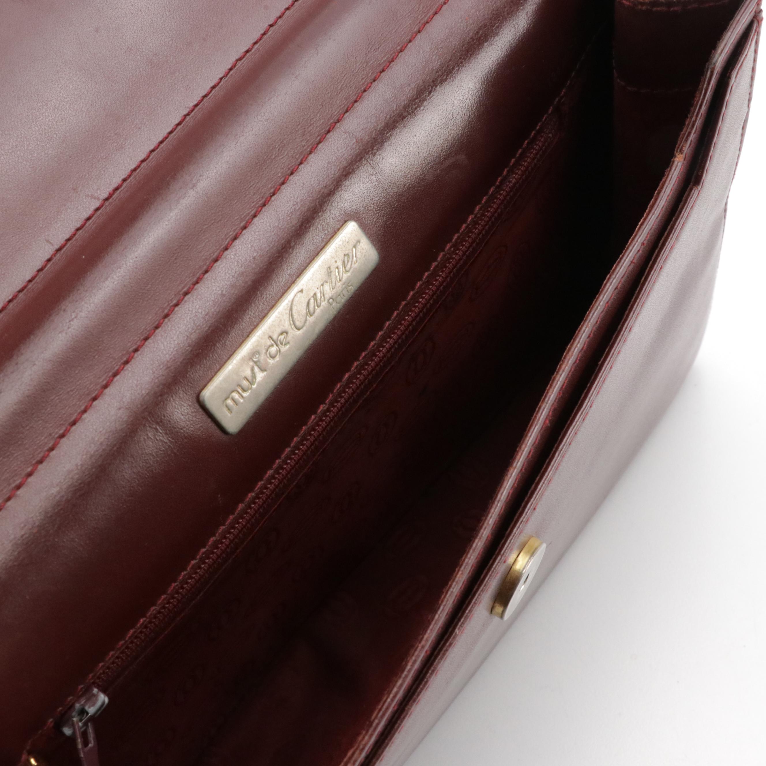 Cartier Must de Cartier Clutch in Burgundy Leather