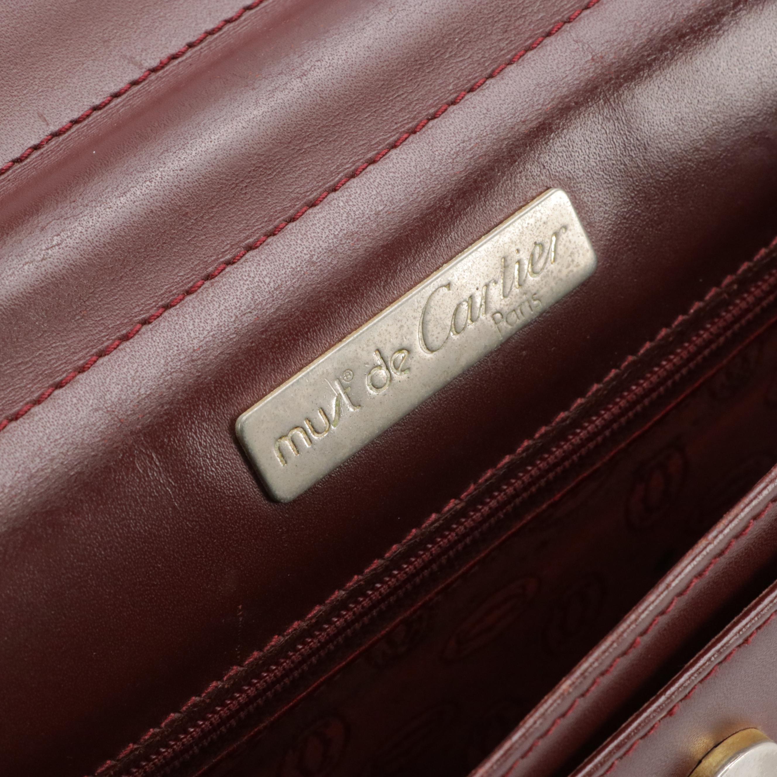 Cartier Must de Cartier Clutch in Burgundy Leather