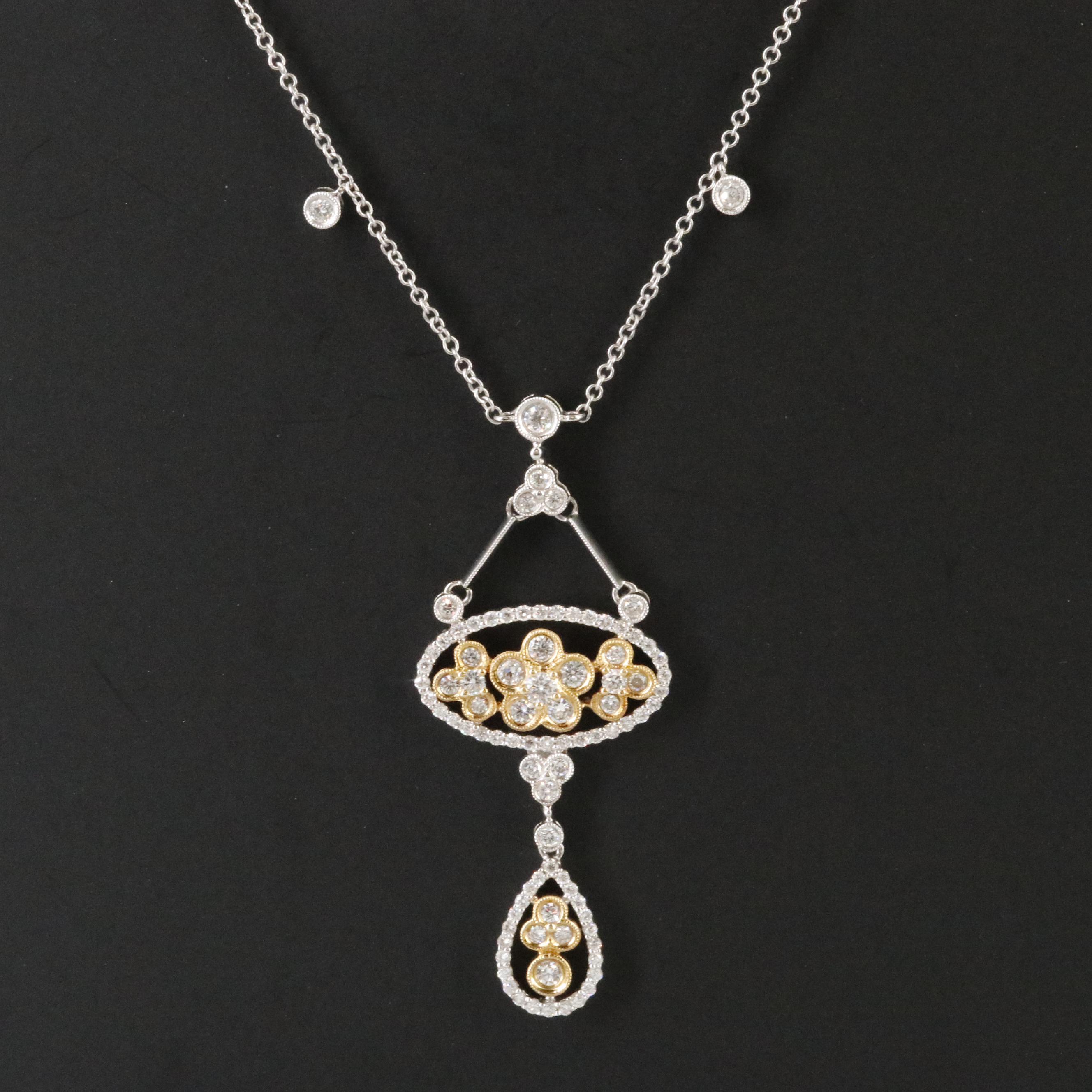 18K Two Tone 1.09 CTW Diamond Necklace