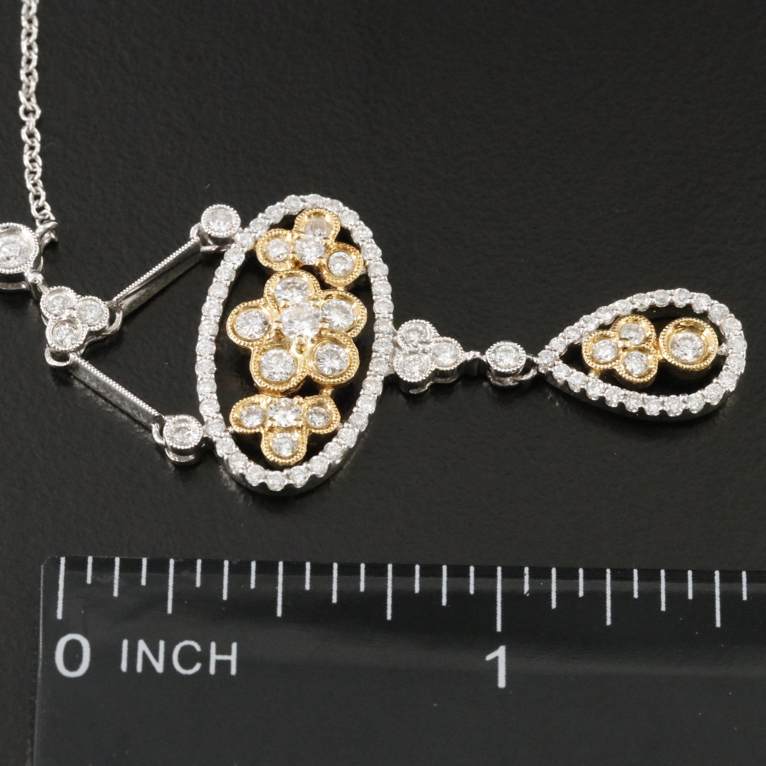 18K Two Tone 1.09 CTW Diamond Necklace