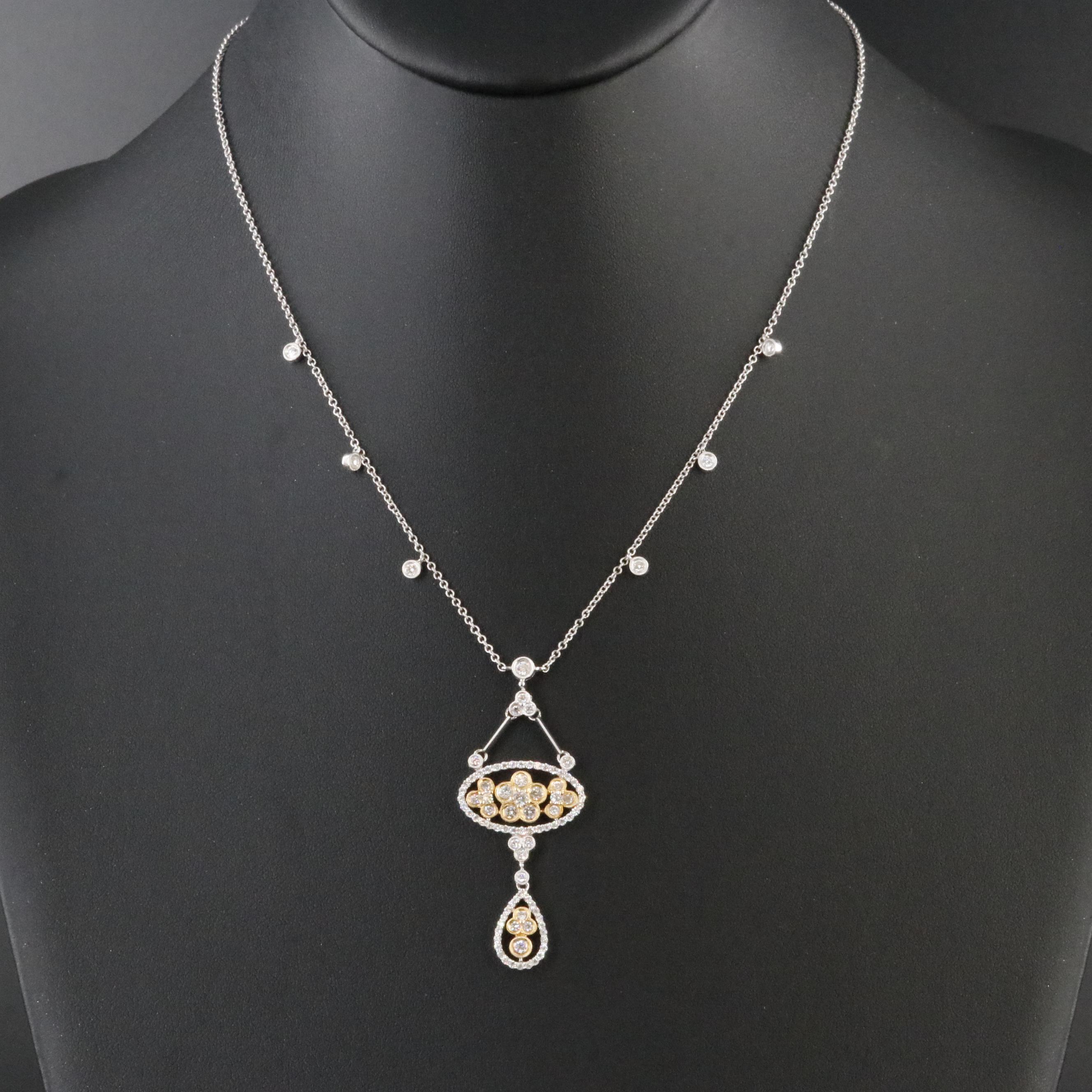 18K Two Tone 1.09 CTW Diamond Necklace