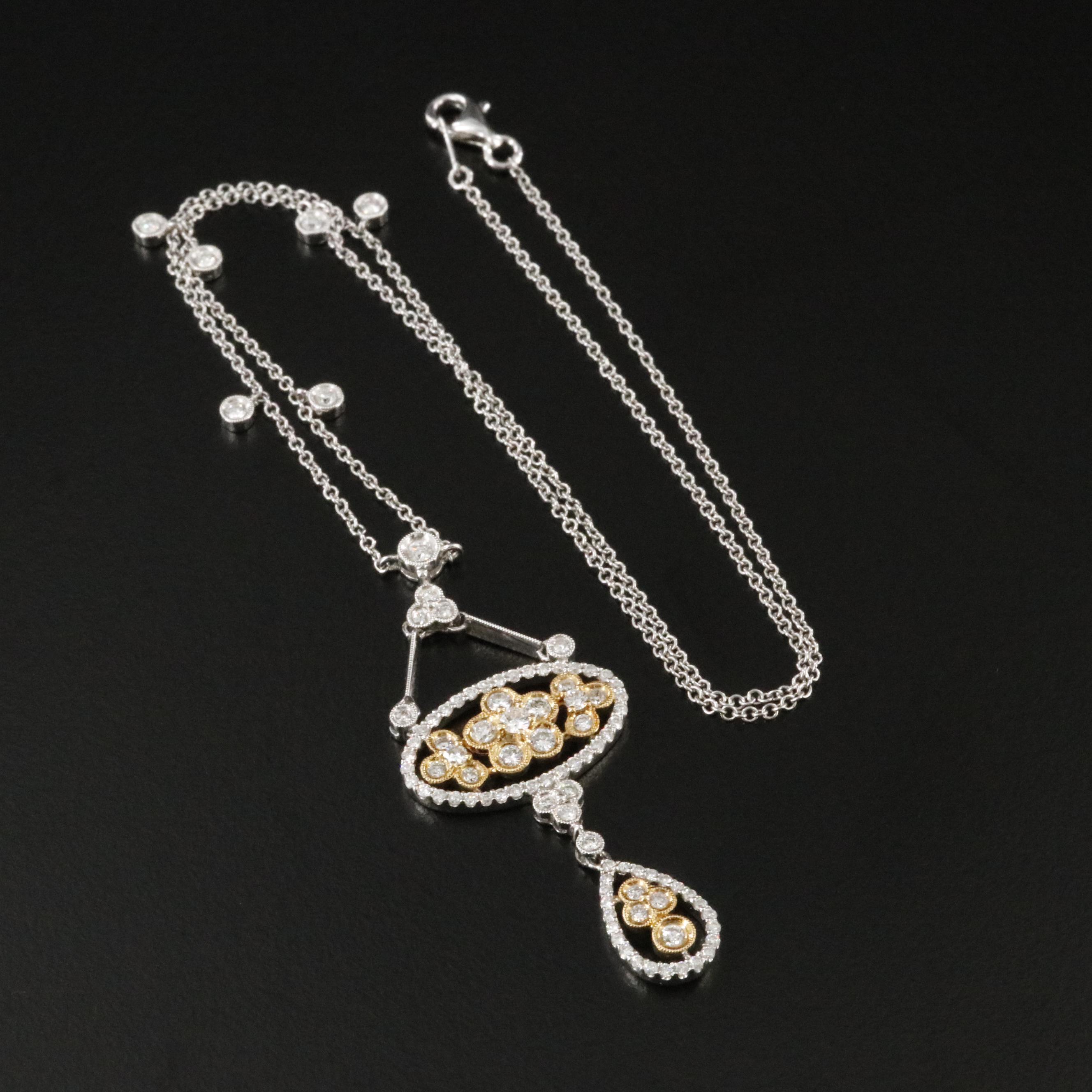 18K Two Tone 1.09 CTW Diamond Necklace