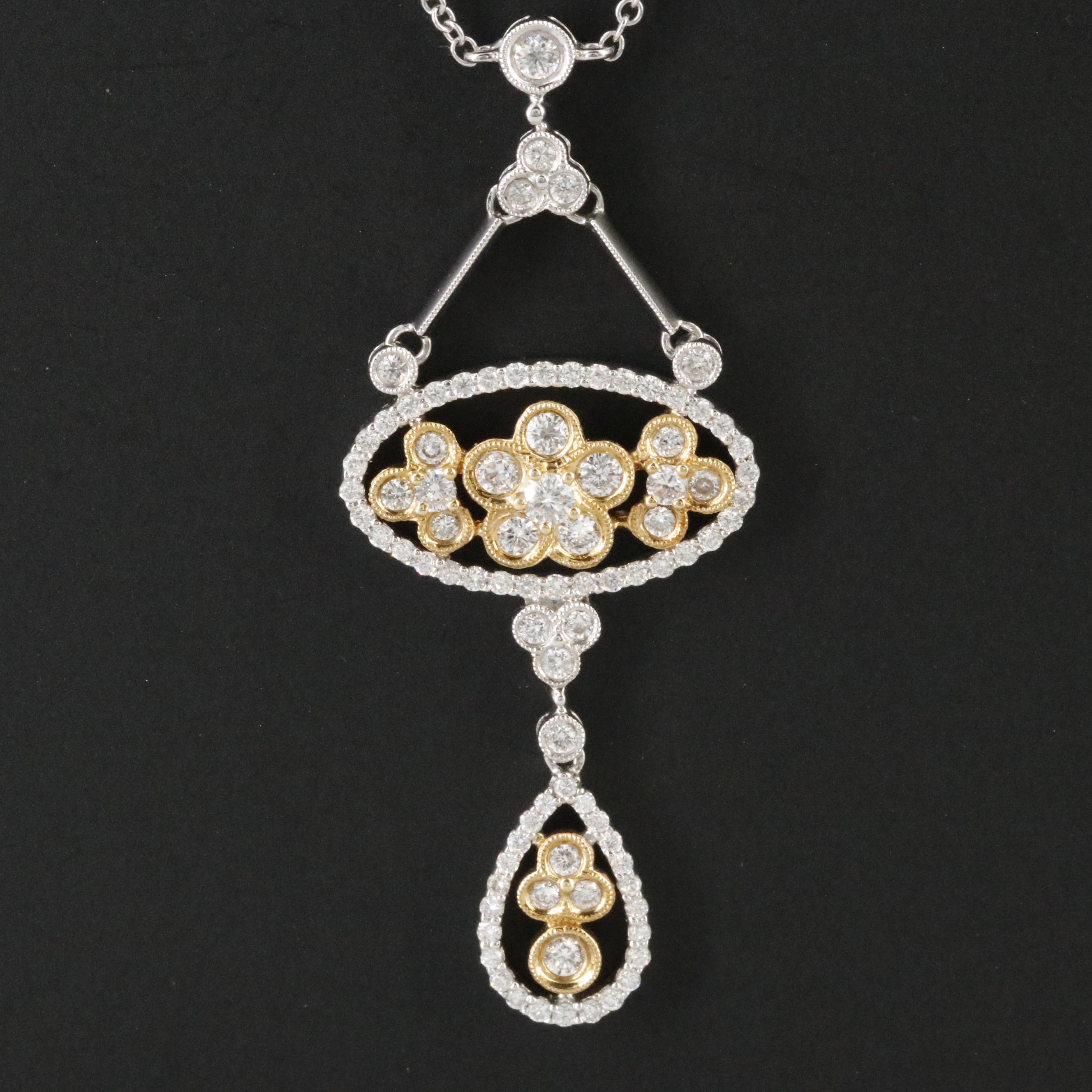 18K Two Tone 1.09 CTW Diamond Necklace