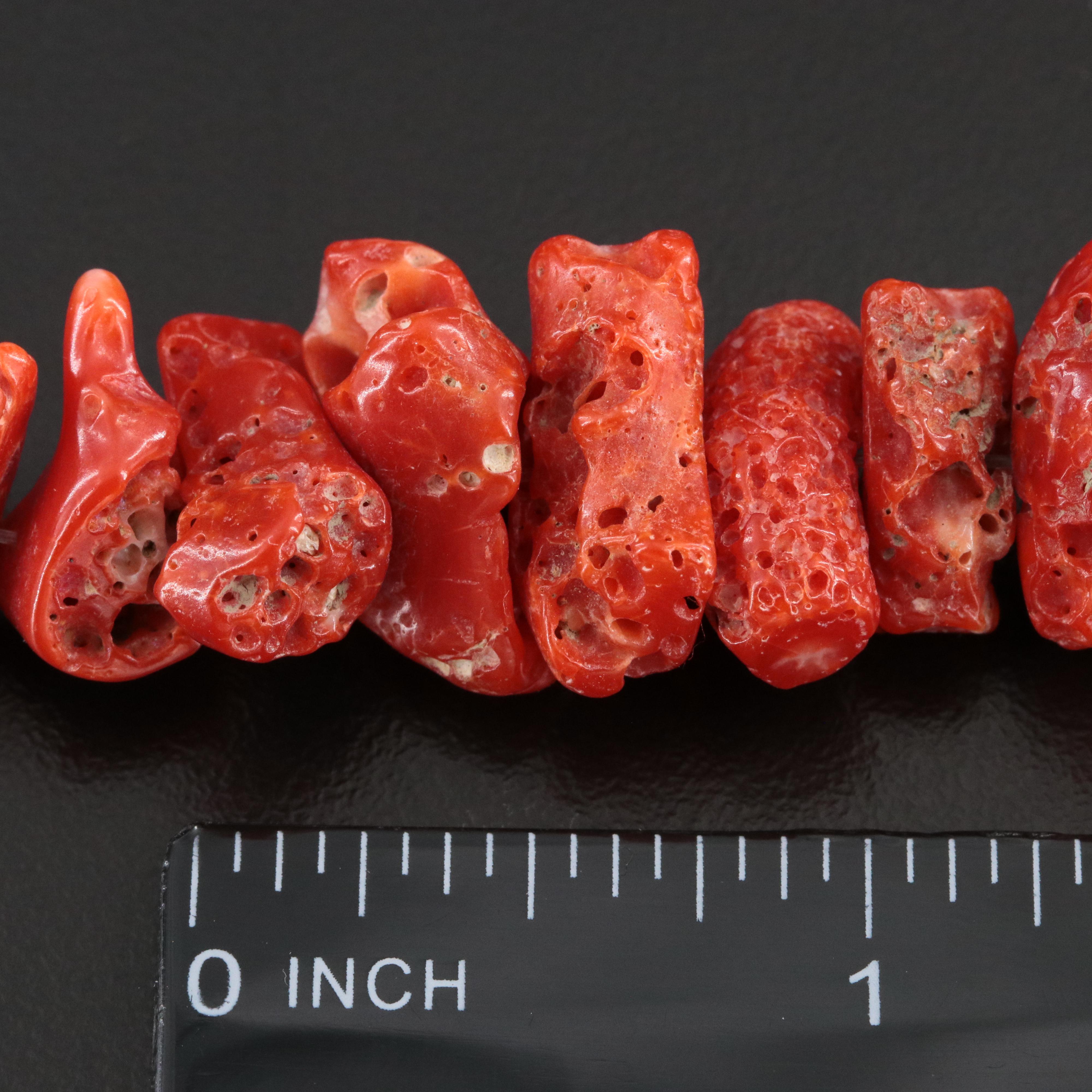 Coral Bead Necklace with Gold-Filled Clasp